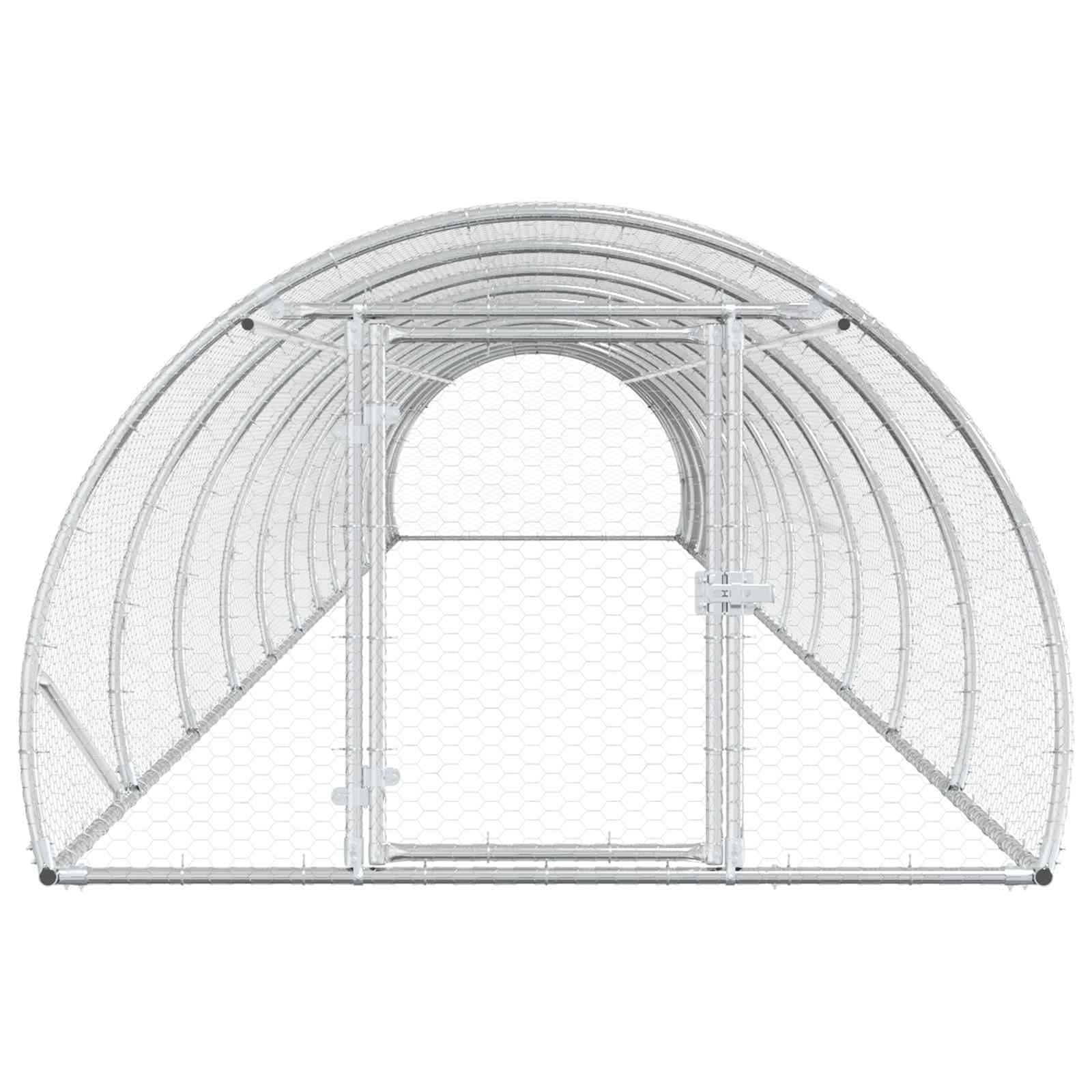 Chicken Coop Silver 1200 x 150 x 100 cm Galvanised Steel