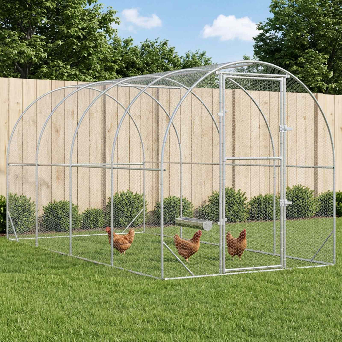 Chicken Coop Silver 400 x 200 x 200 cm Galvanised Steel