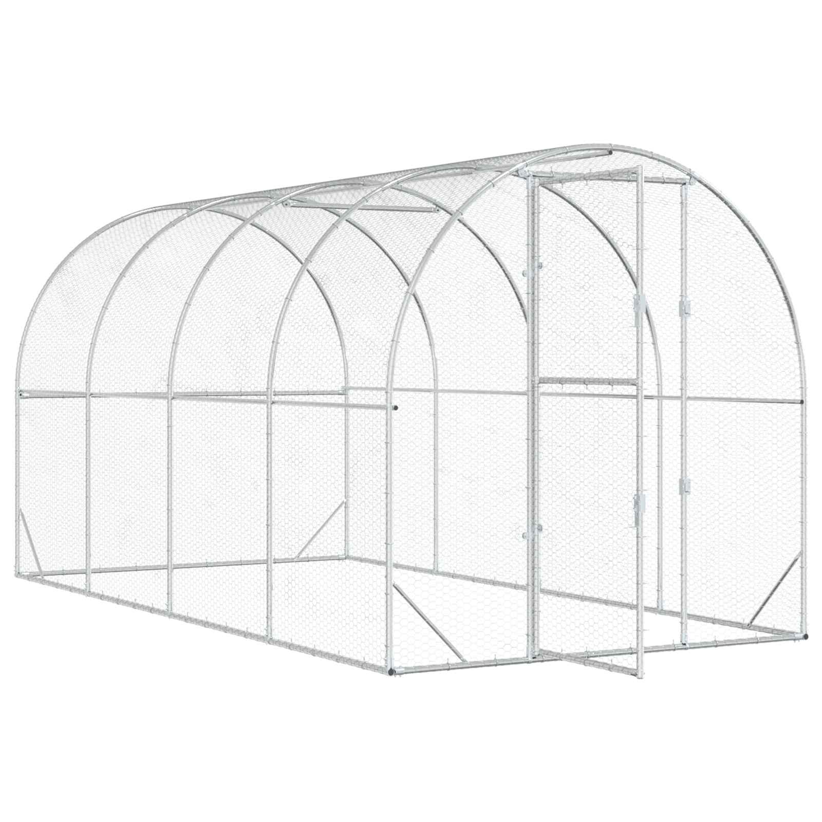 Chicken Coop Silver 400 x 200 x 200 cm Galvanised Steel