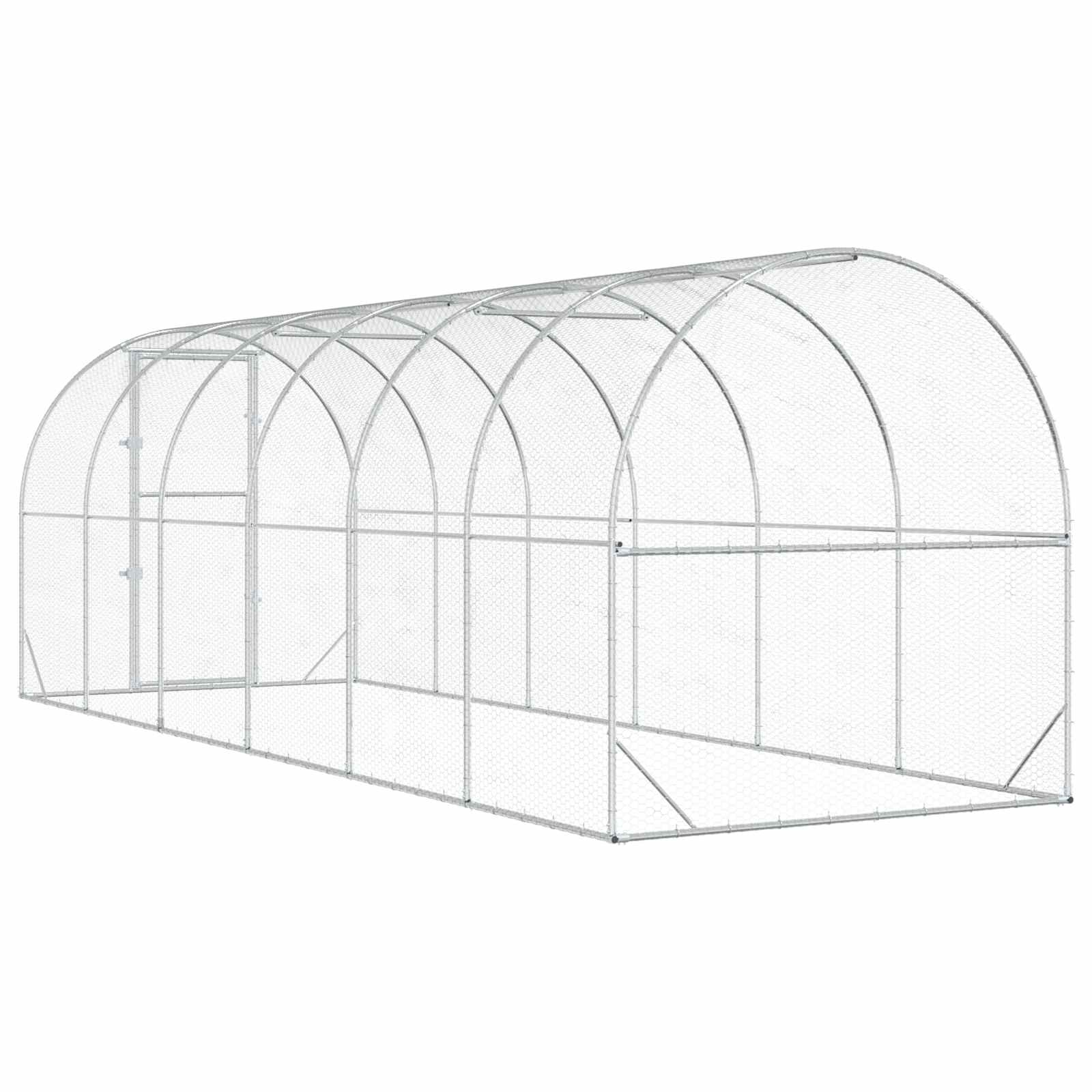 Chicken Coop Silver 600 x 200 x 200 cm Galvanised Steel