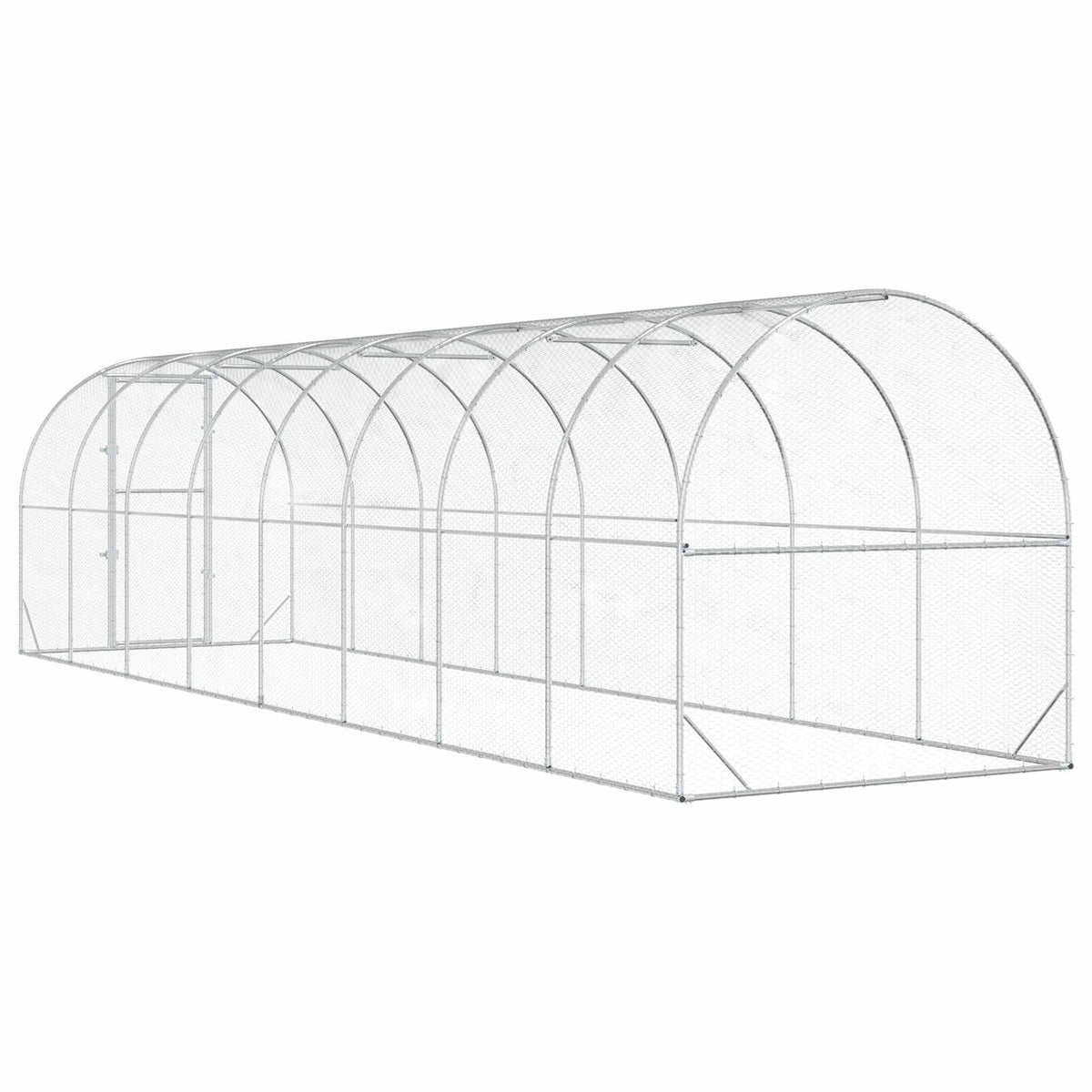 Chicken Coop Silver 800 x 200 x 200 cm Galvanised Steel