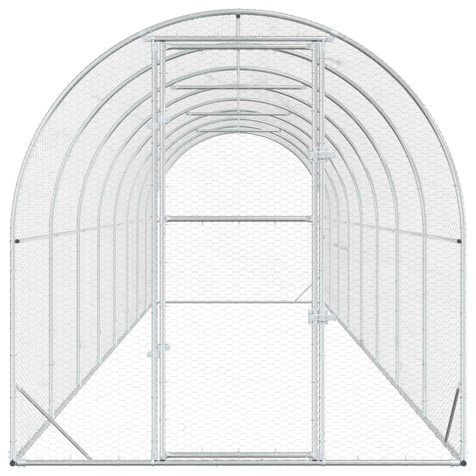 Chicken Coop Silver 800 x 200 x 200 cm Galvanised Steel