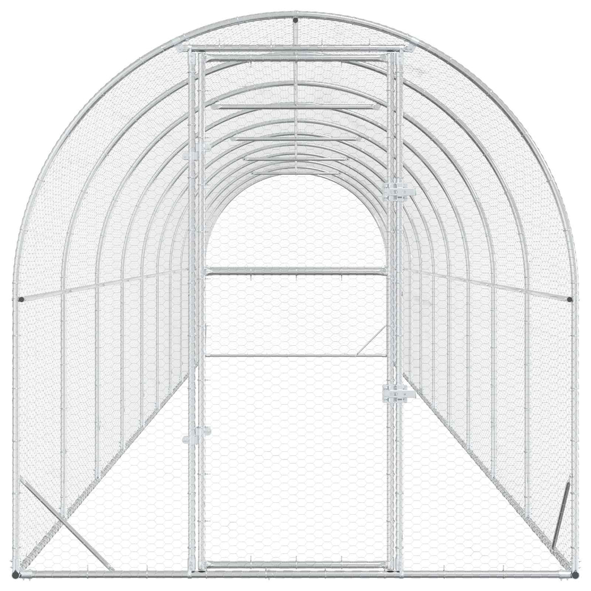Chicken Coop Silver 1000 x 200 x 200 cm Galvanised Steel