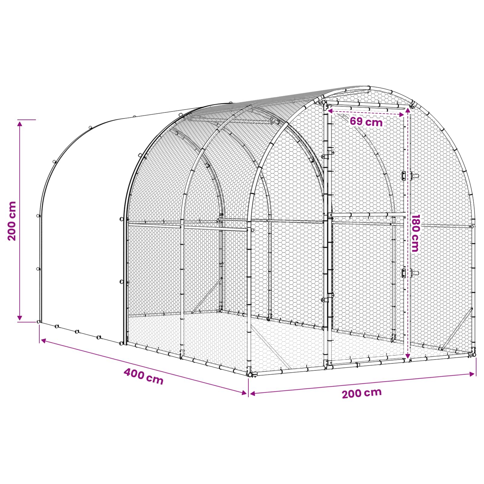 Chicken Coop Silver 400 x 200 x 200 cm Galvanised Steel