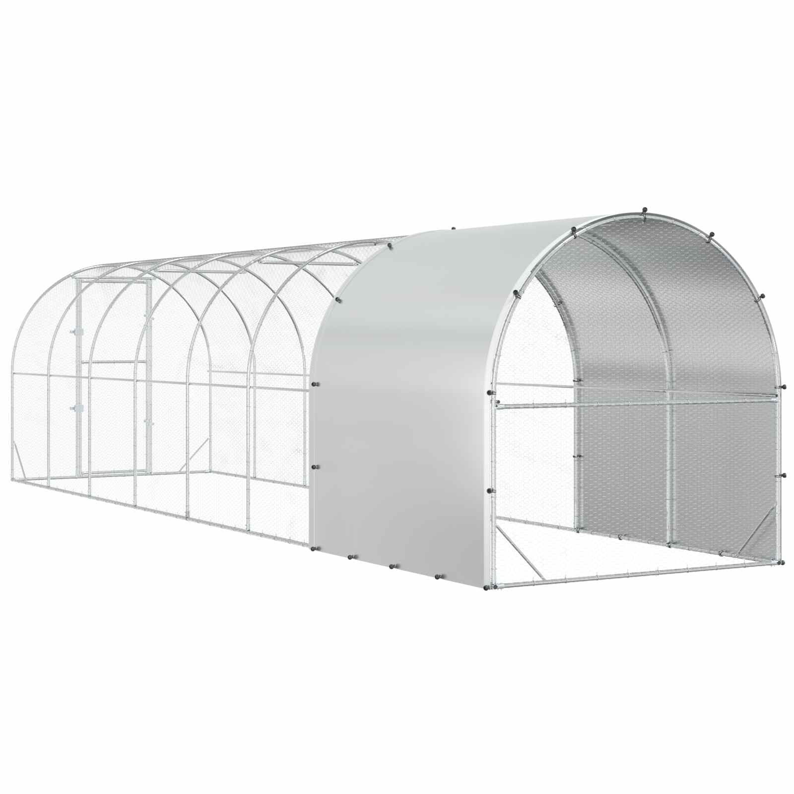Chicken Coop Silver 800 x 200 x 200 cm Galvanised Steel