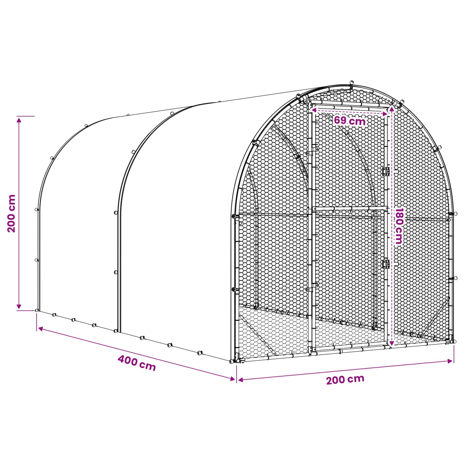 Chicken Coop Silver 400 x 200 x 200 cm Galvanised Steel