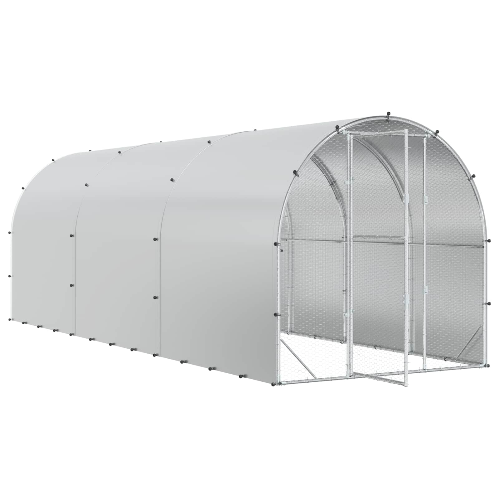 Chicken Coop Silver 600 x 200 x 200 cm Galvanised Steel