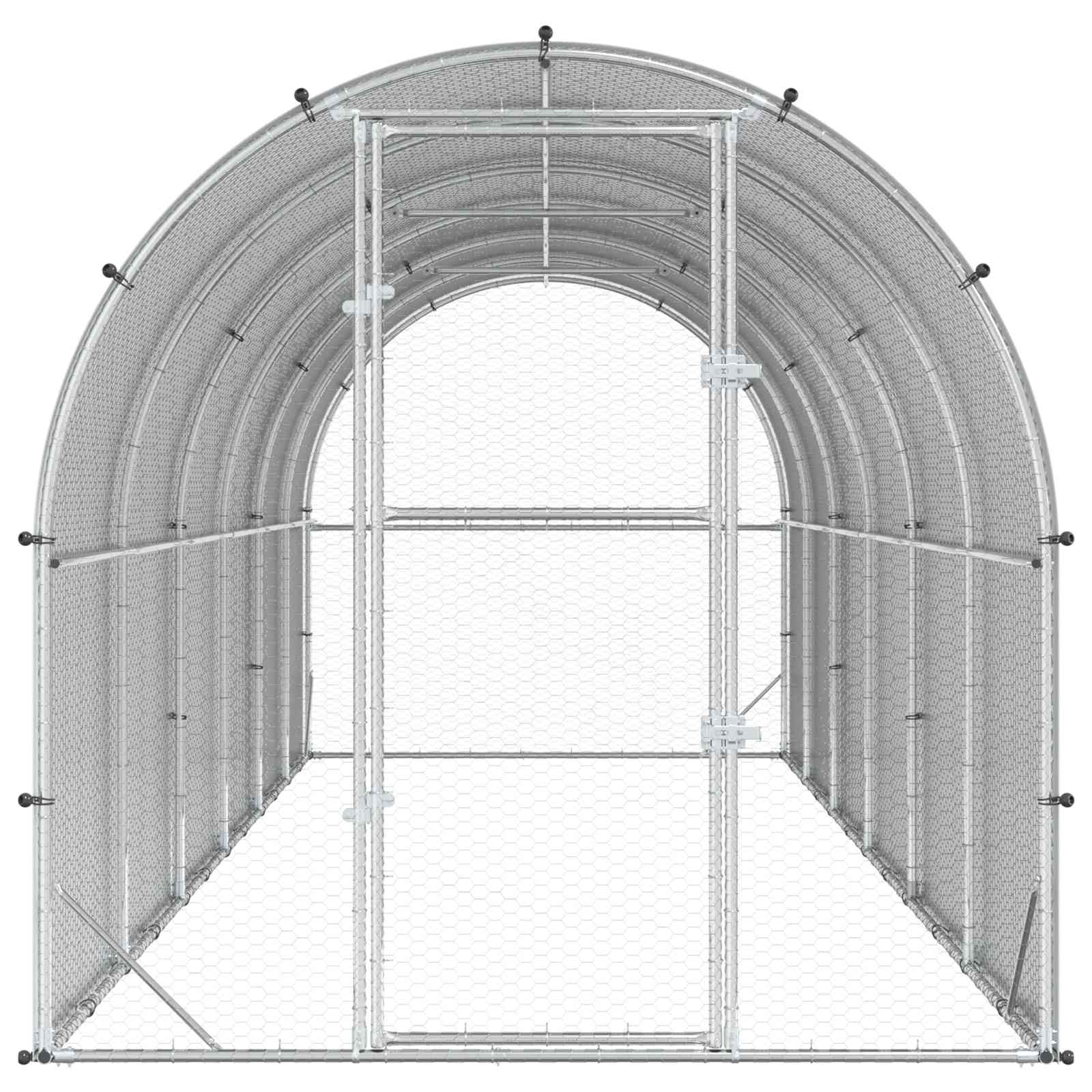 Chicken Coop Silver 600 x 200 x 200 cm Galvanised Steel