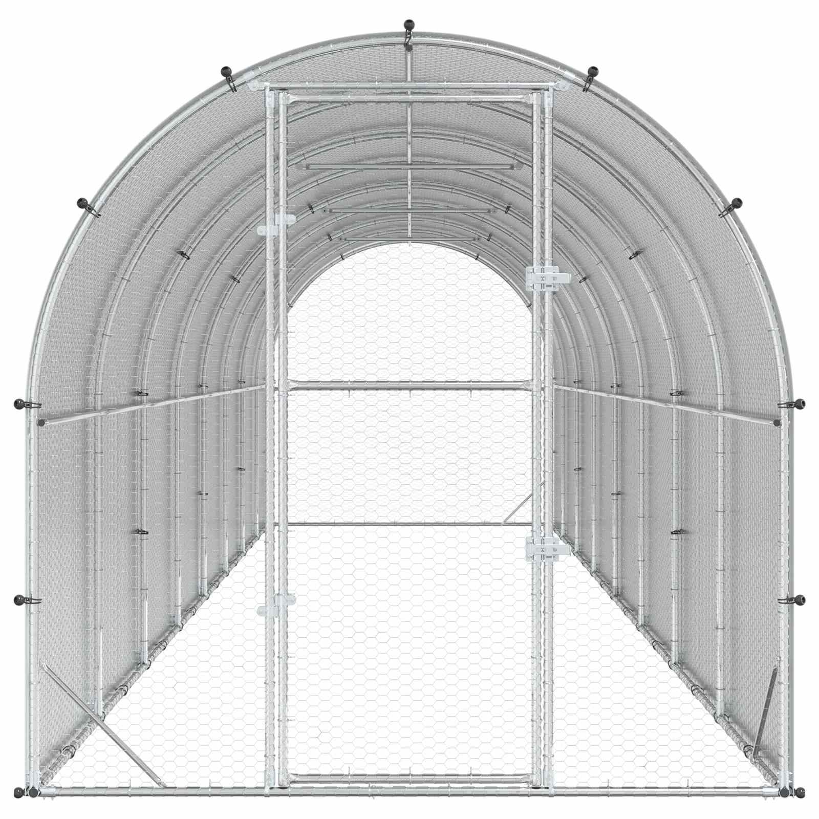 Chicken Coop Silver 800 x 200 x 200 cm Galvanised Steel
