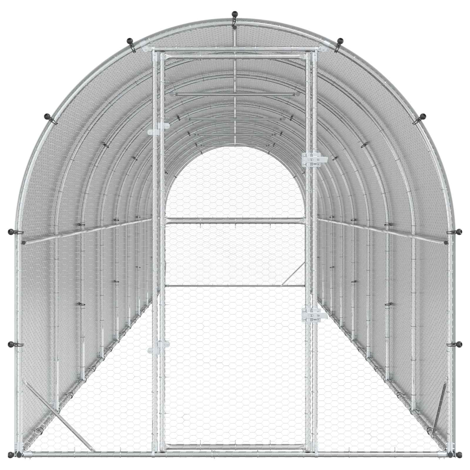 Chicken Coop Silver 1000 x 200 x 200 cm Galvanised Steel