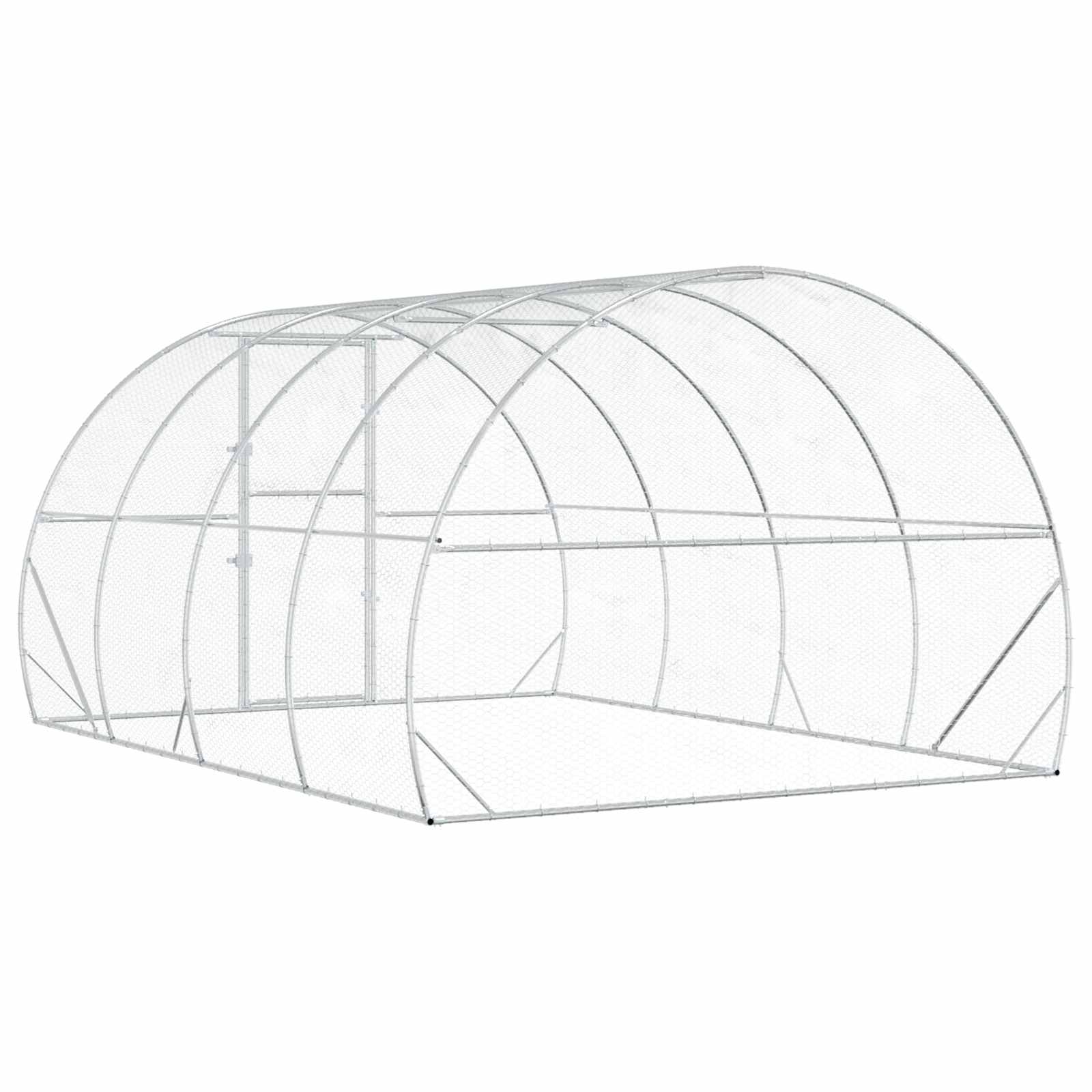 Chicken Coop Silver 400 x 300 x 200 cm Galvanised Steel