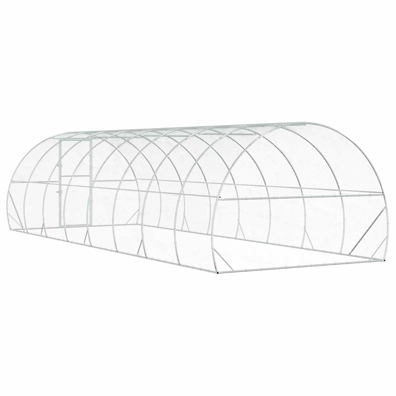 Chicken Coop Silver 800 x 300 x 200 cm Galvanised Steel