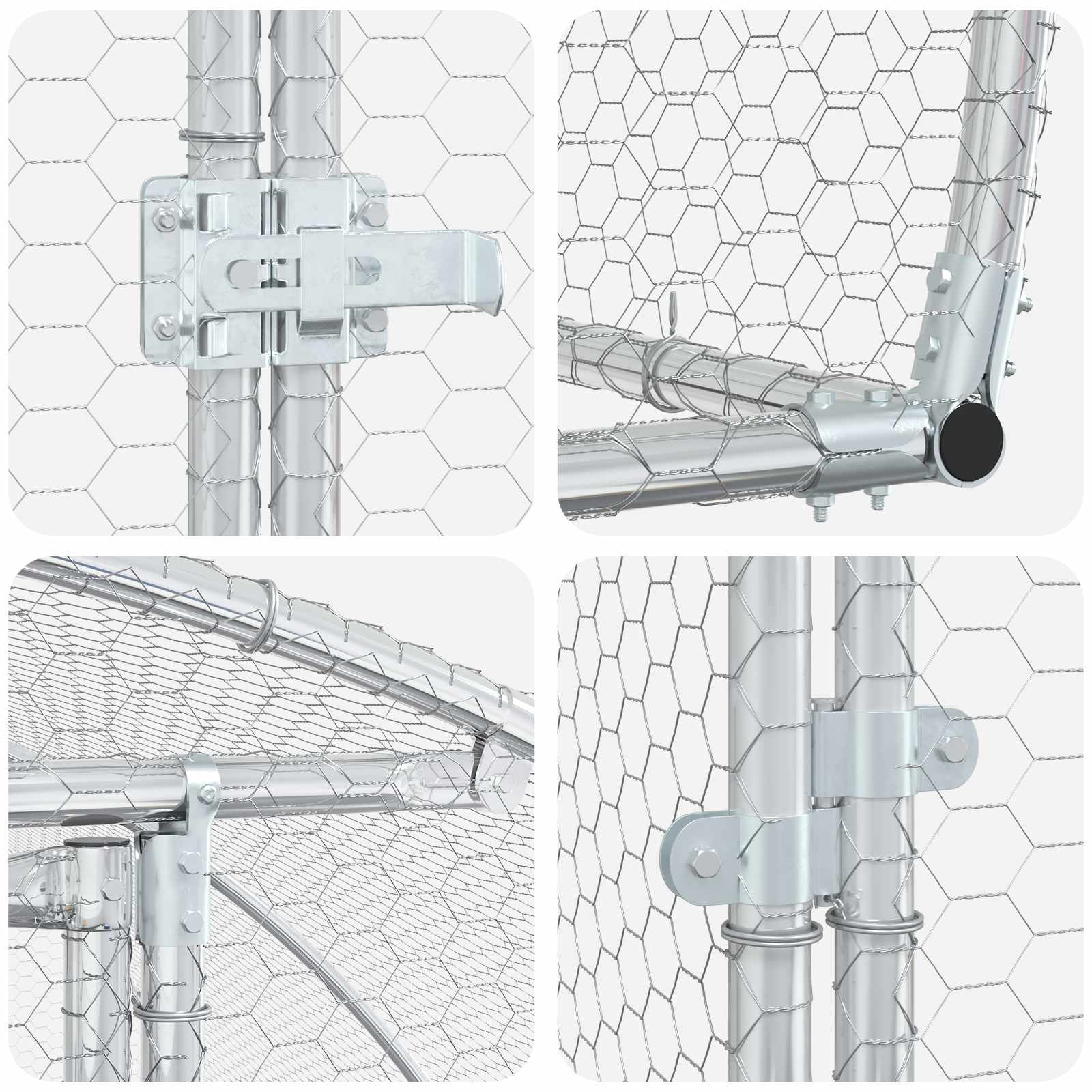 Chicken Coop Silver 1000 x 300 x 200 cm Galvanised Steel