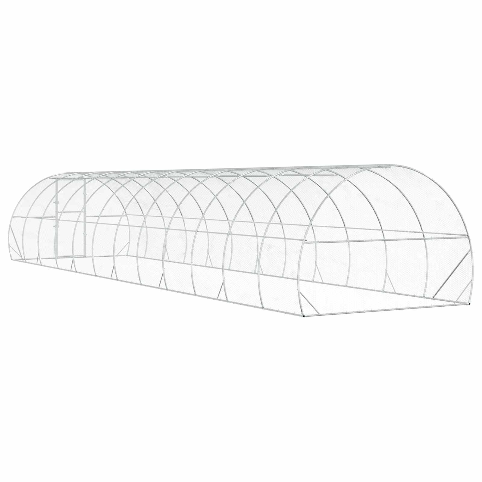 Chicken Coop Silver 1200 x 300 x 200 cm Galvanised Steel
