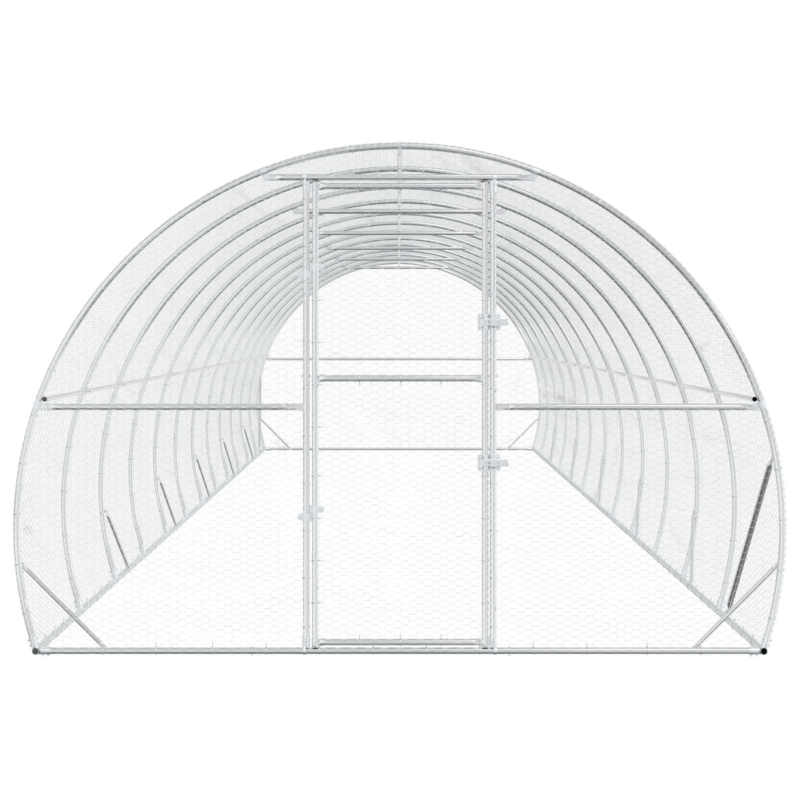 Chicken Coop Silver 1200 x 300 x 200 cm Galvanised Steel