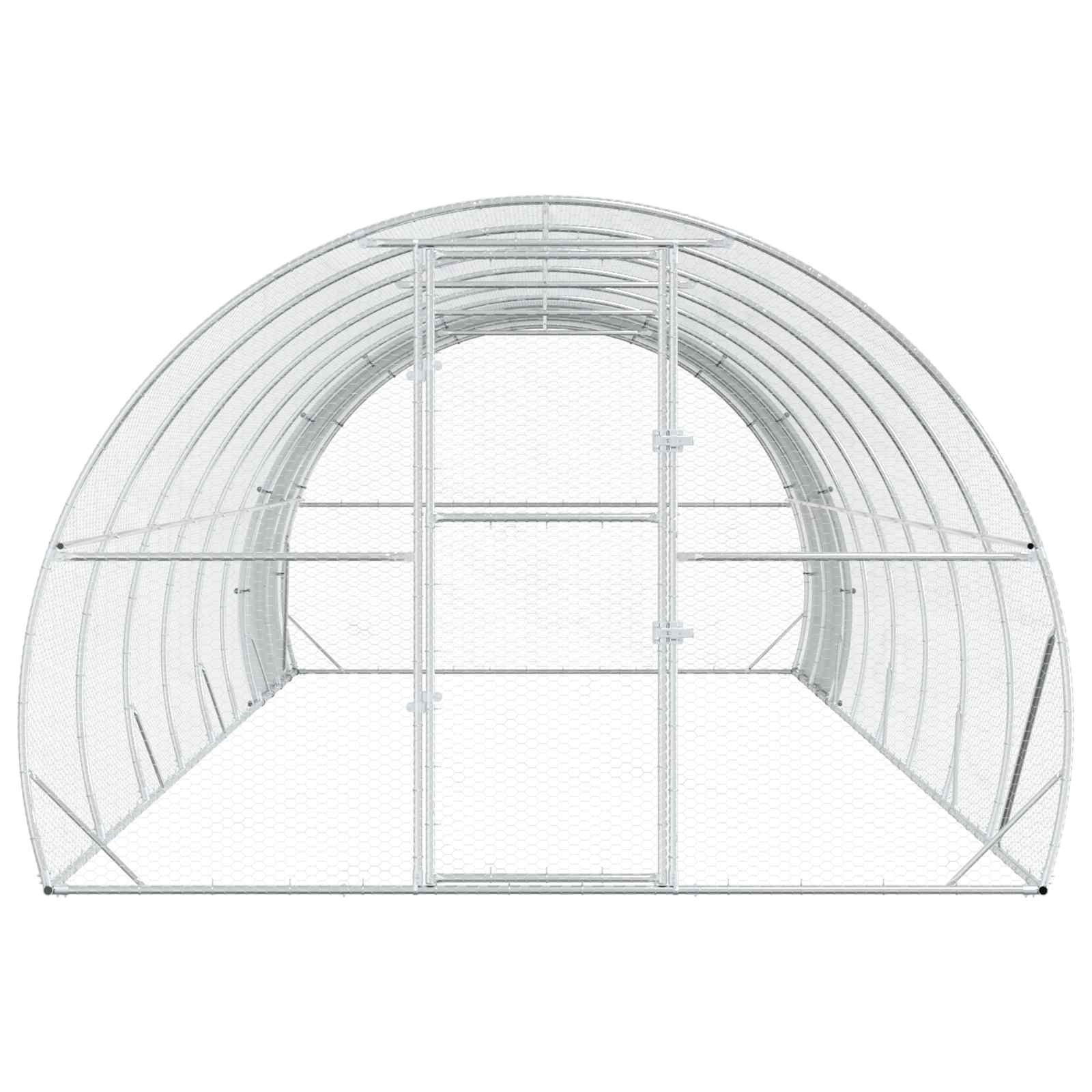 Chicken Coop Silver 800 x 300 x 200 cm Galvanised Steel