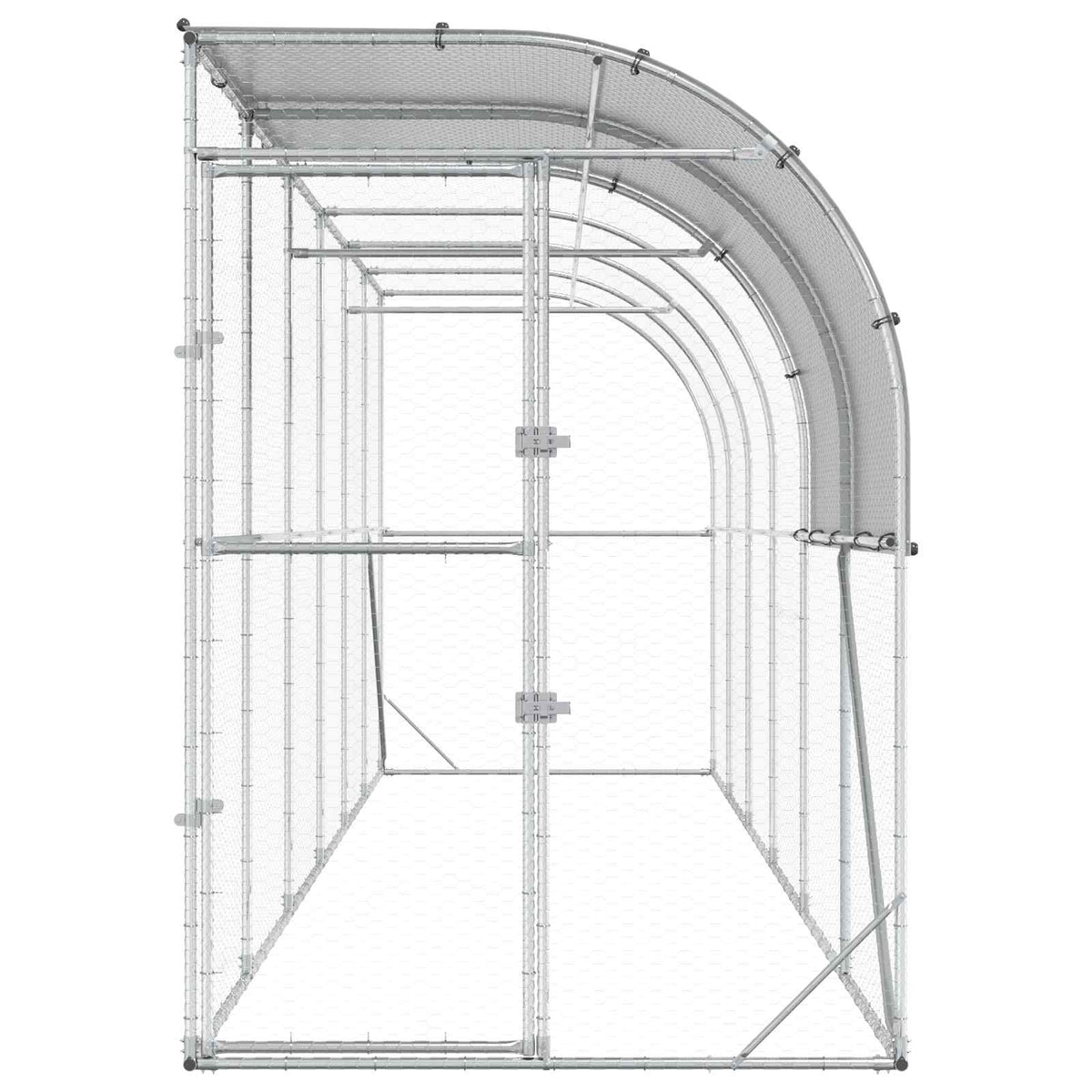 Against Wall Chicken Coop Silver 600 x 100 x 215 cm