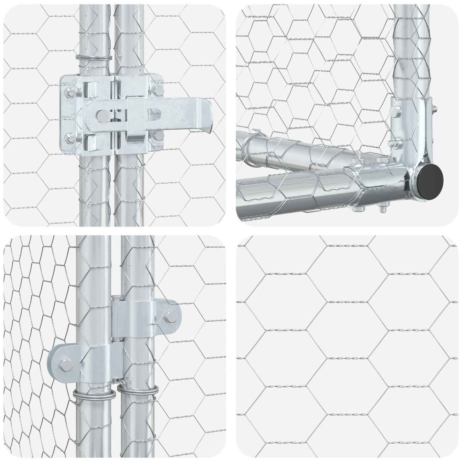 Against Wall Chicken Coop Silver 800 x 100 x 215 cm