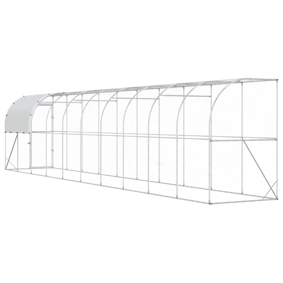 Against Wall Chicken Coop Silver 1000 x 100 x 215 cm