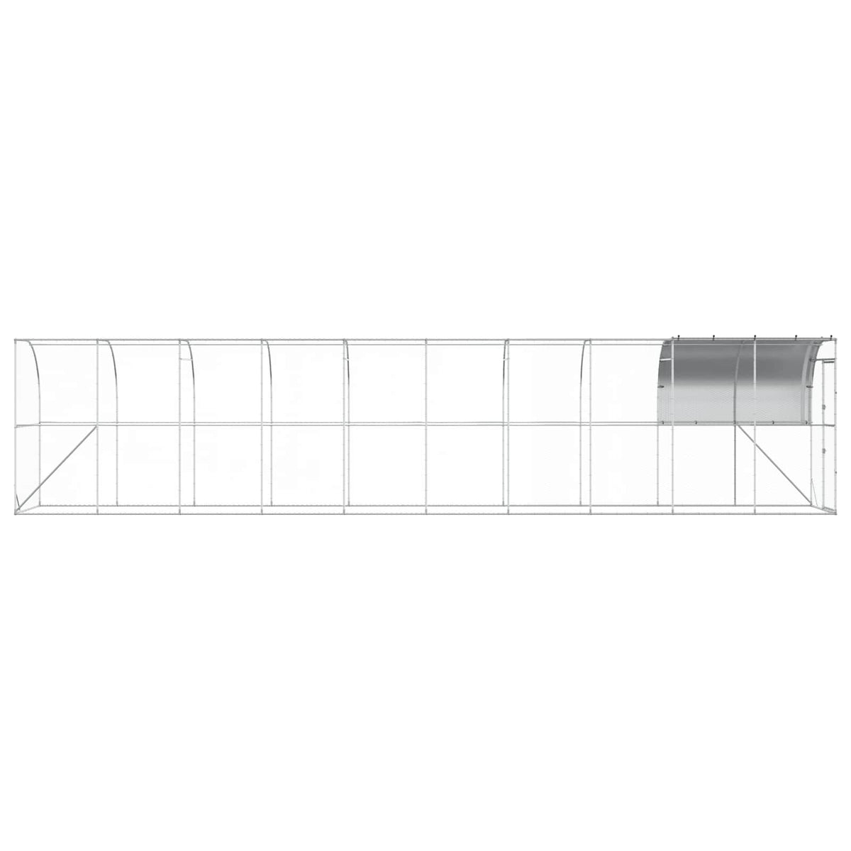 Against Wall Chicken Coop Silver 1000 x 100 x 215 cm