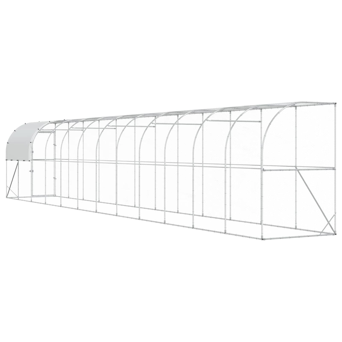 Against Wall Chicken Coop Silver 1200 x 100 x 215 cm