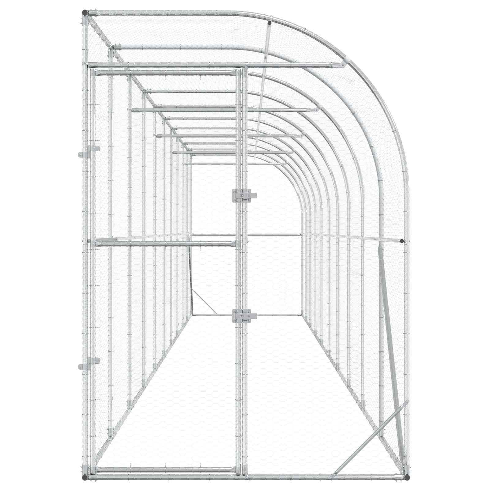Against Wall Chicken Coop Silver 600 x 150 x 215 cm