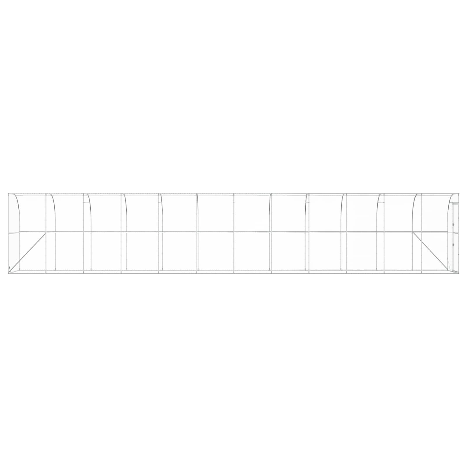 Against Wall Chicken Coop Silver 600 x 150 x 215 cm