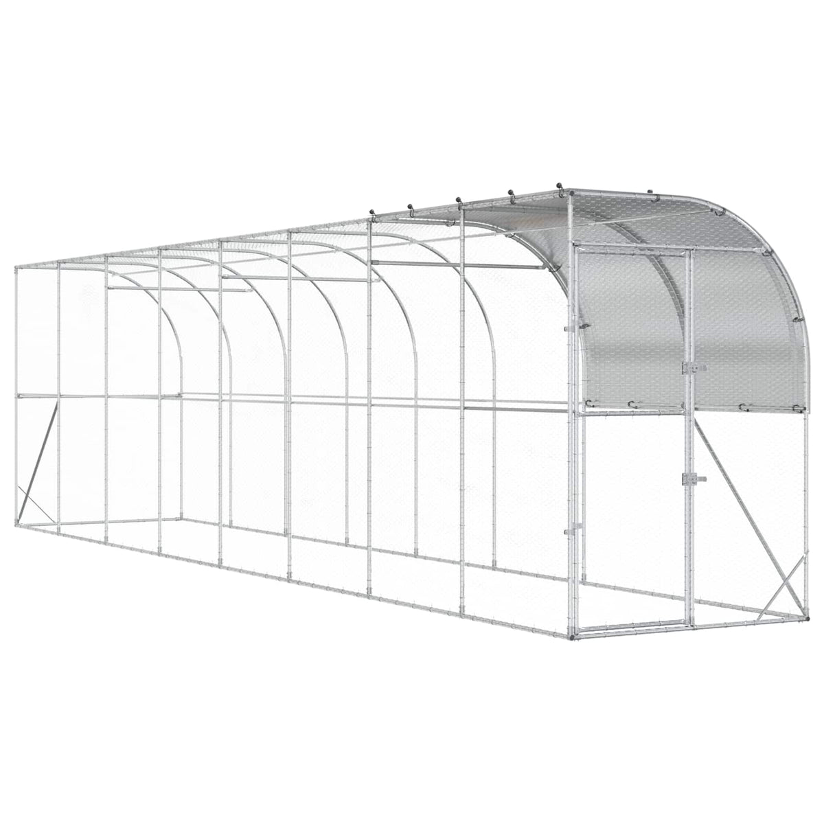 Against Wall Chicken Coop Silver 800 x 150 x 215 cm