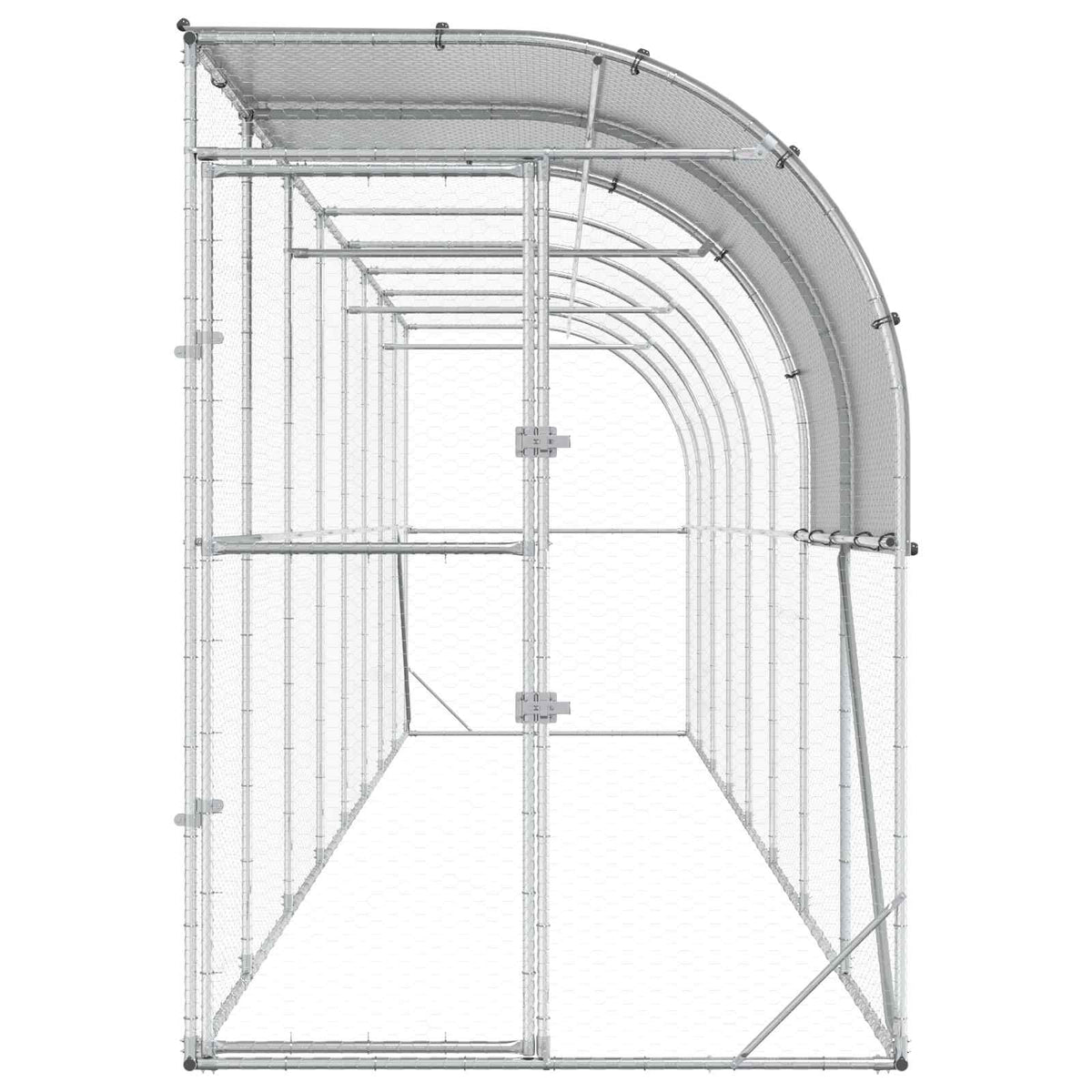Against Wall Chicken Coop Silver 800 x 150 x 215 cm