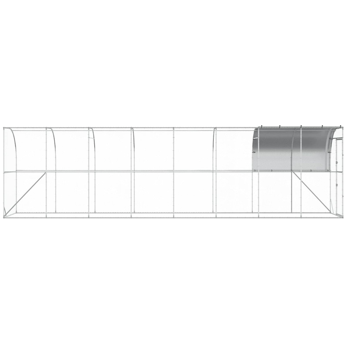 Against Wall Chicken Coop Silver 800 x 150 x 215 cm