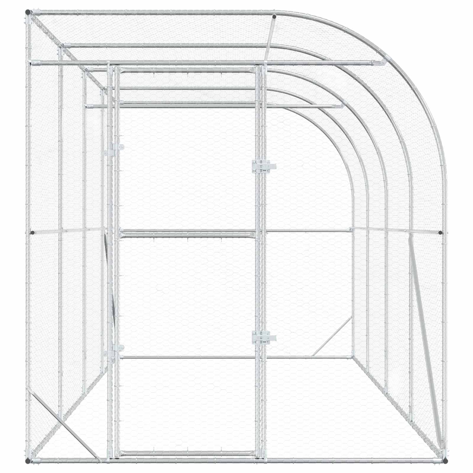 Against Wall Chicken Coop Silver 600 x 150 x 215 cm