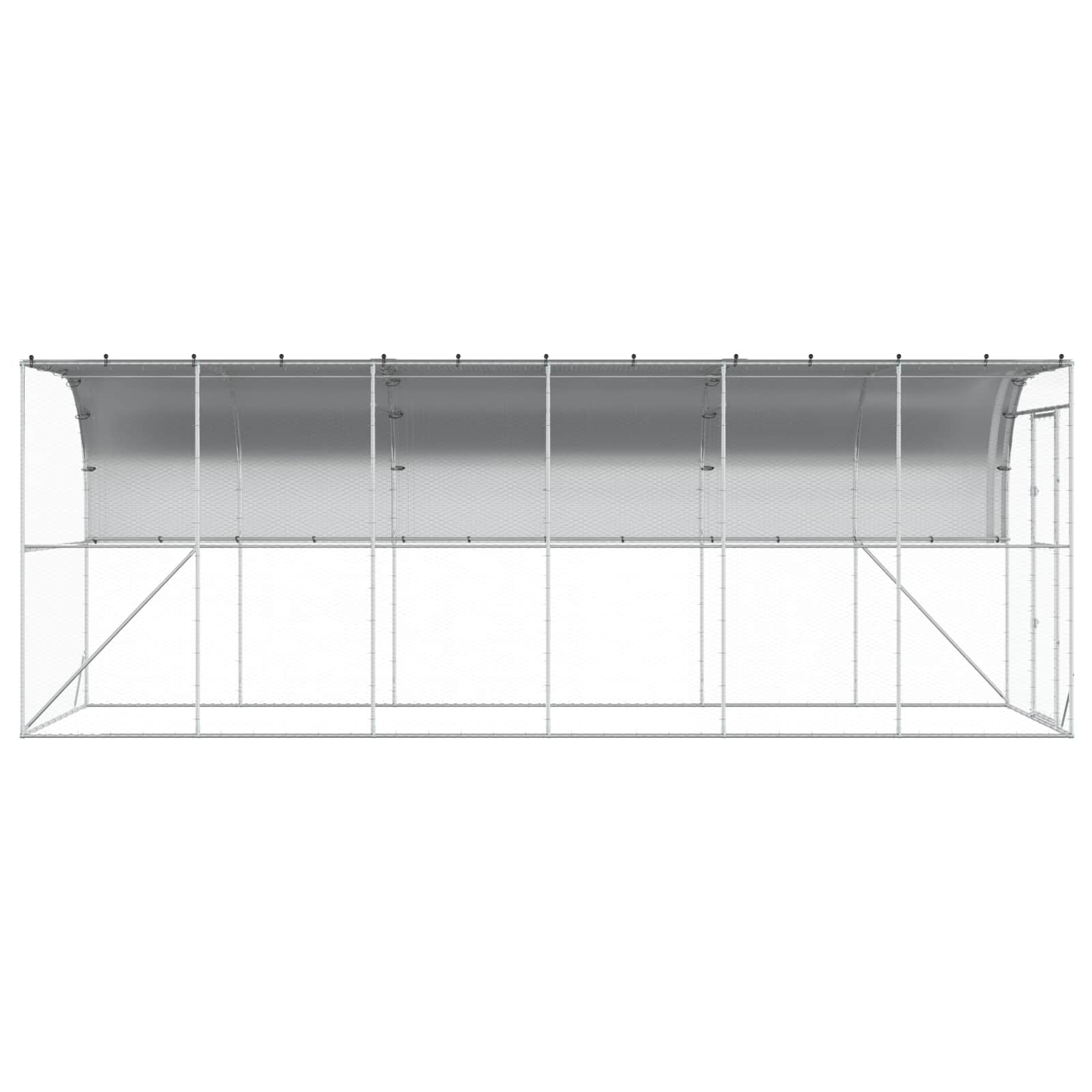 Against Wall Chicken Coop Silver 600 x 150 x 215 cm