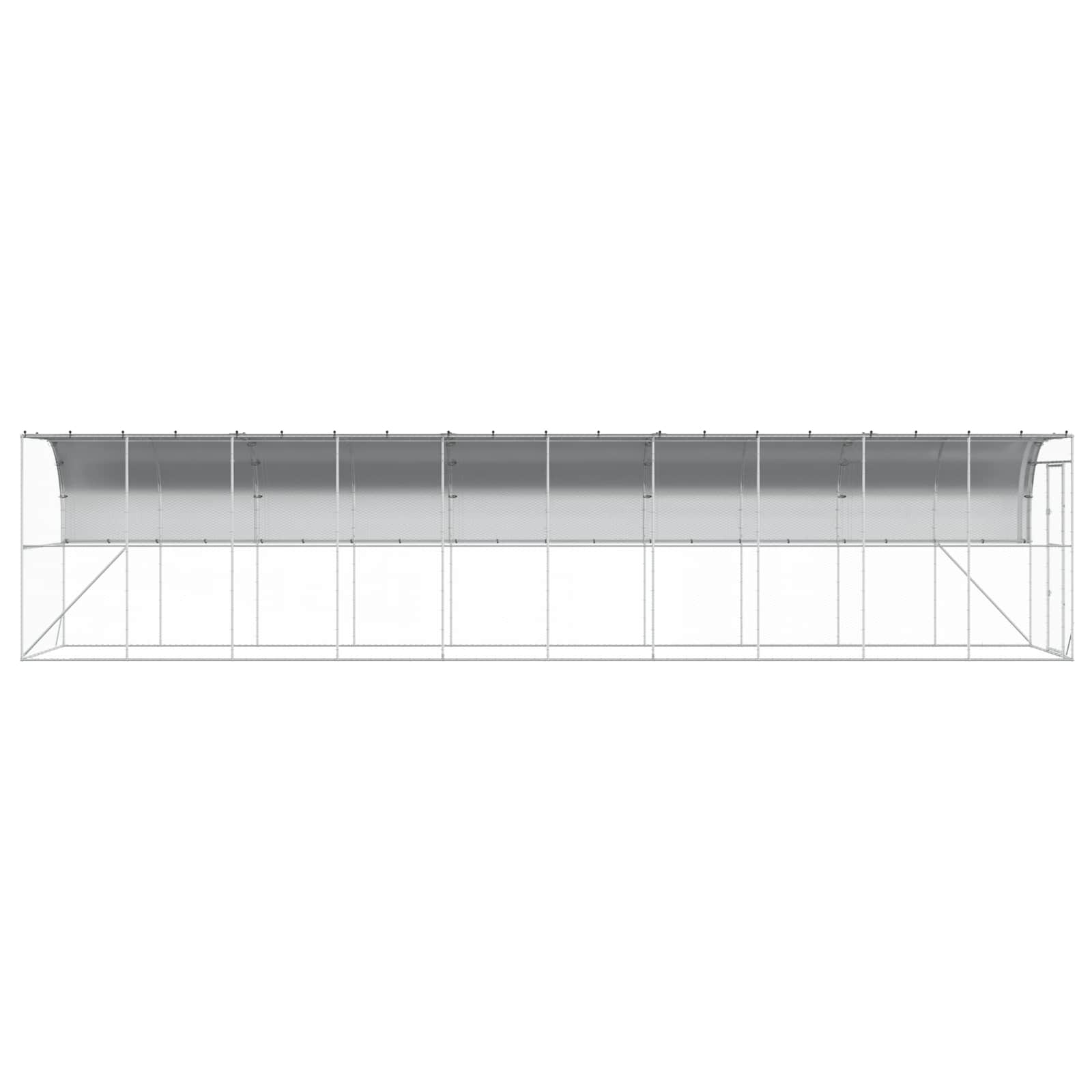 Against Wall Chicken Coop Silver 600 x 150 x 215 cm