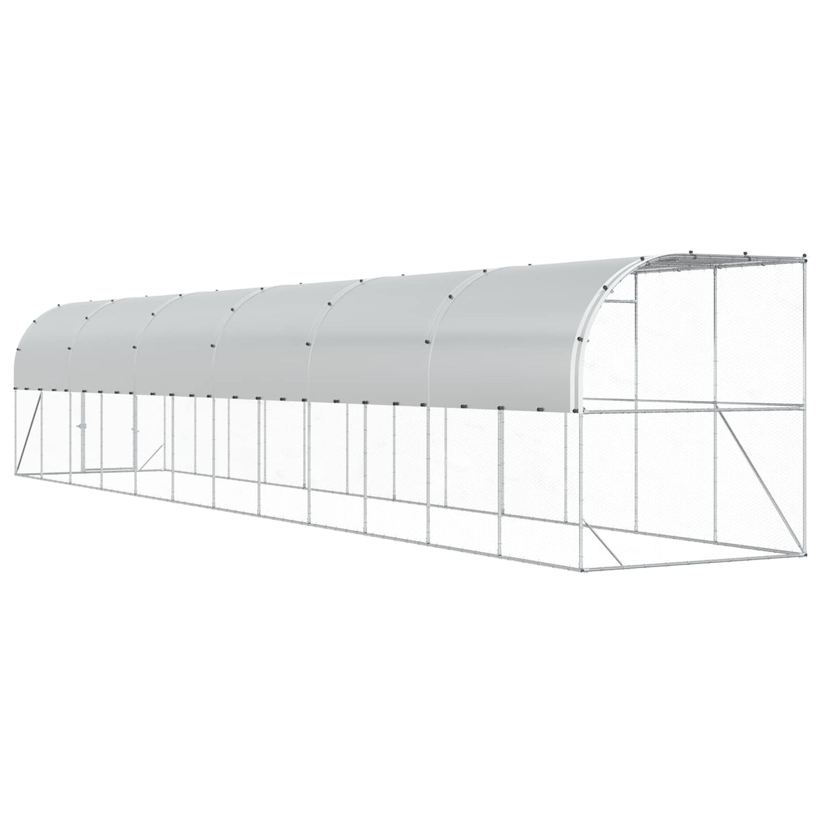 Against Wall Chicken Coop Silver 600 x 150 x 215 cm