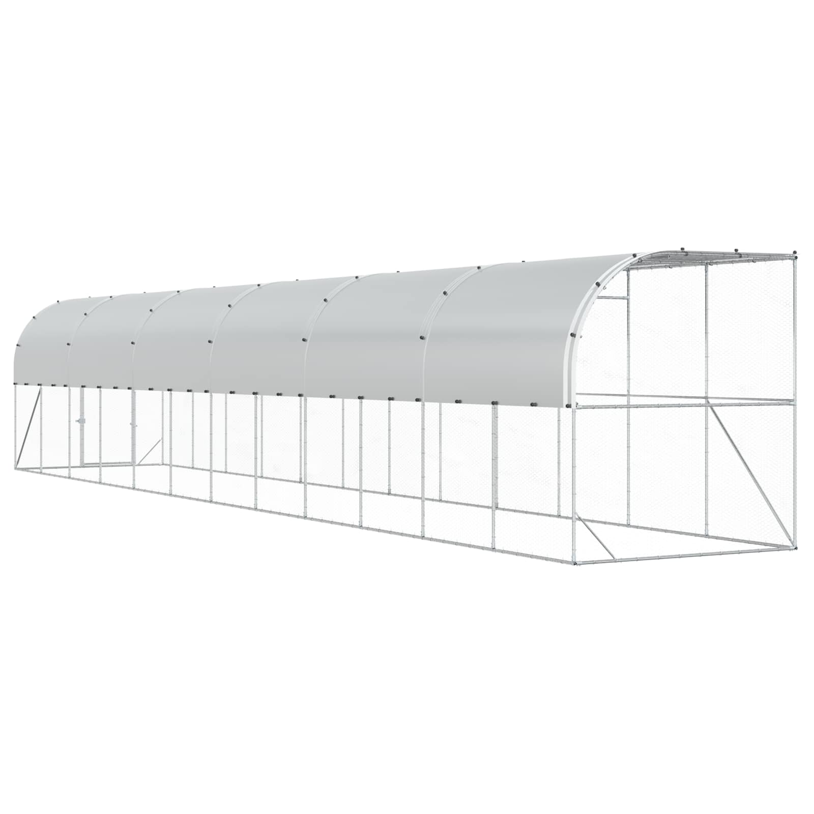 Against Wall Chicken Coop Silver 600 x 150 x 215 cm