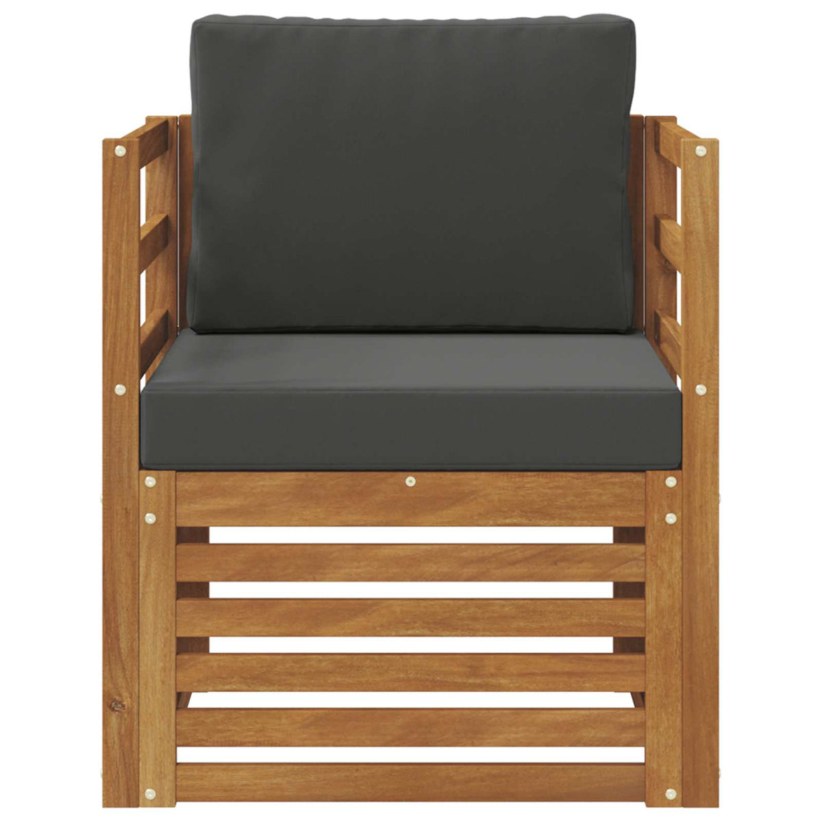 Outdoor Sofa Solid Acacia Wood and Polyester Natural
