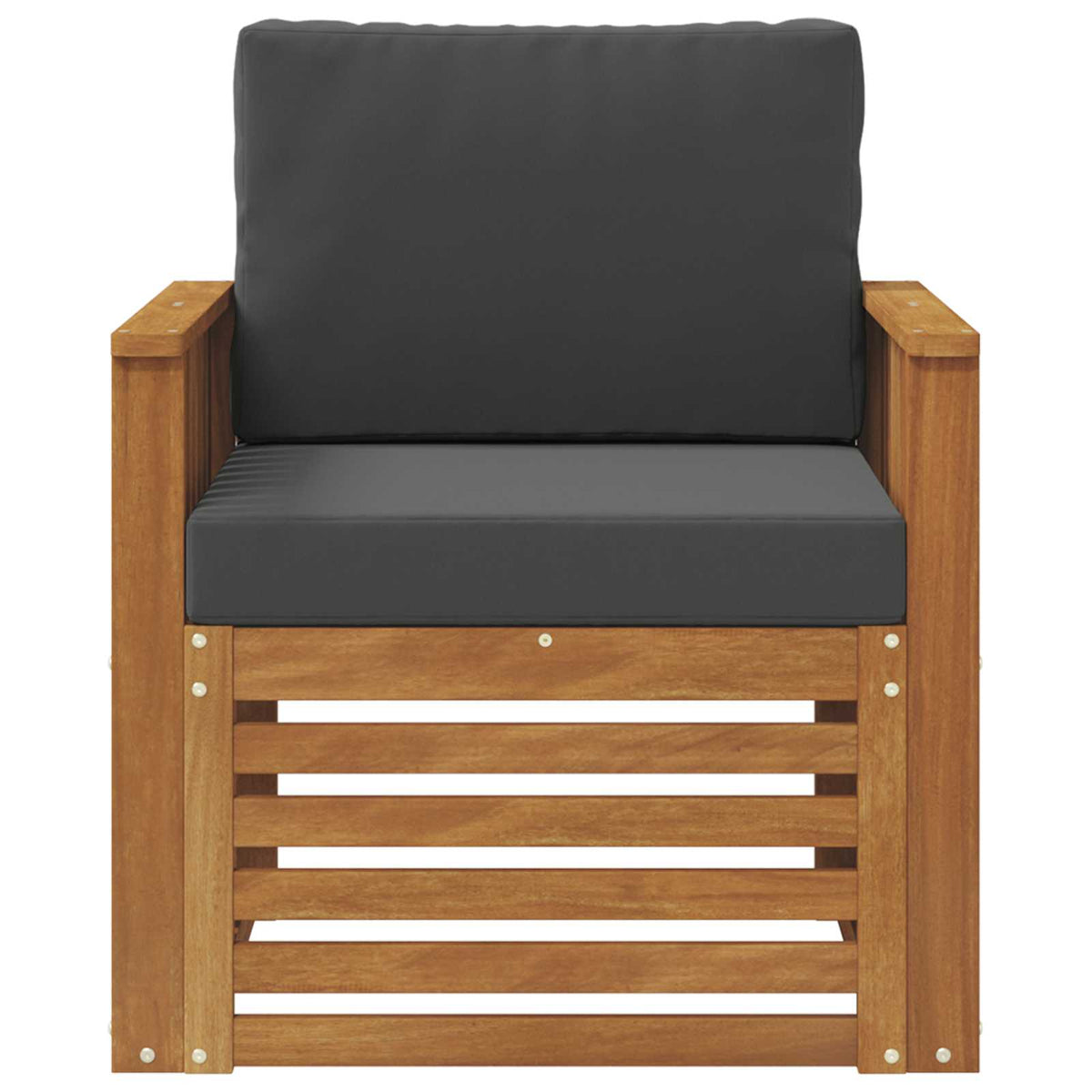 Outdoor Sofa Solid Acacia Wood and Polyester Natural