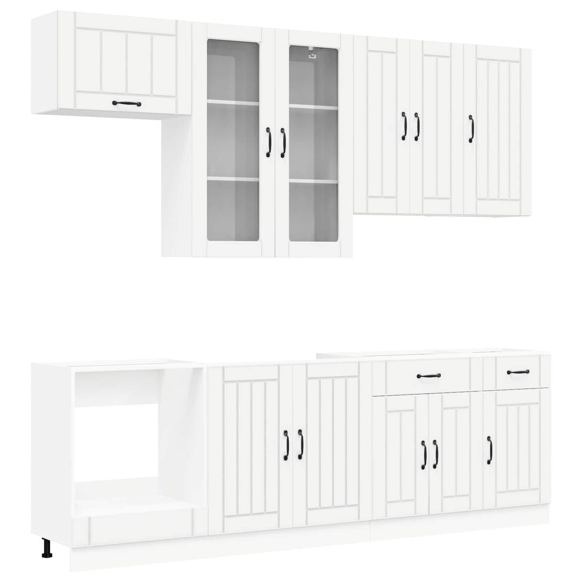 Kitchen Unit LUCCA 8 pcs White Engineered Wood