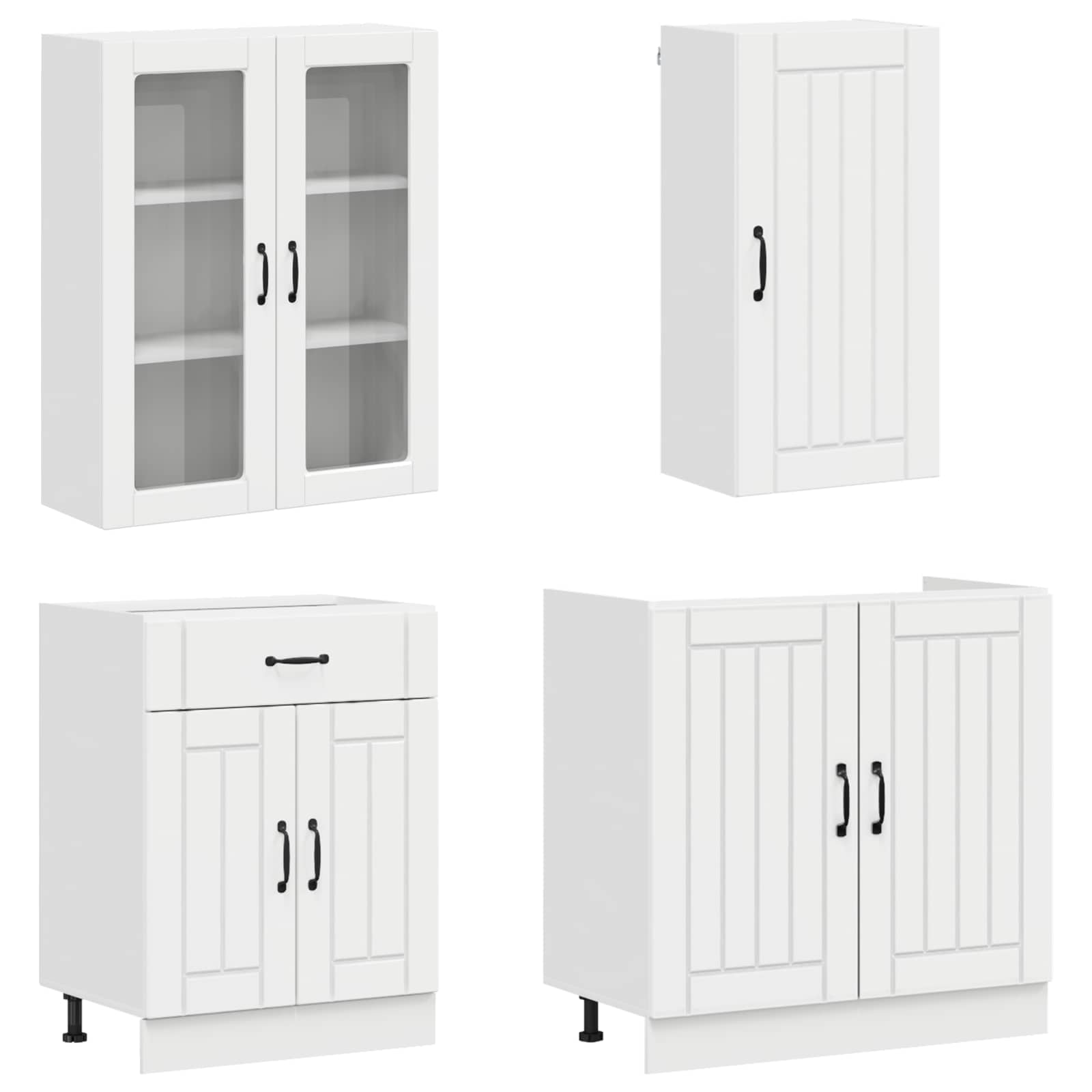 Kitchen Unit LUCCA 8 pcs High Gloss White Engineered Wood
