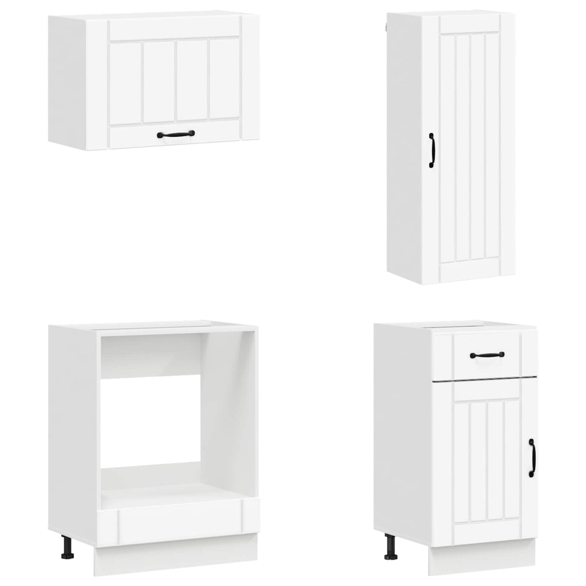 Cabinet Set with Drawer with Shelf 8 pcs White Engineered Wood