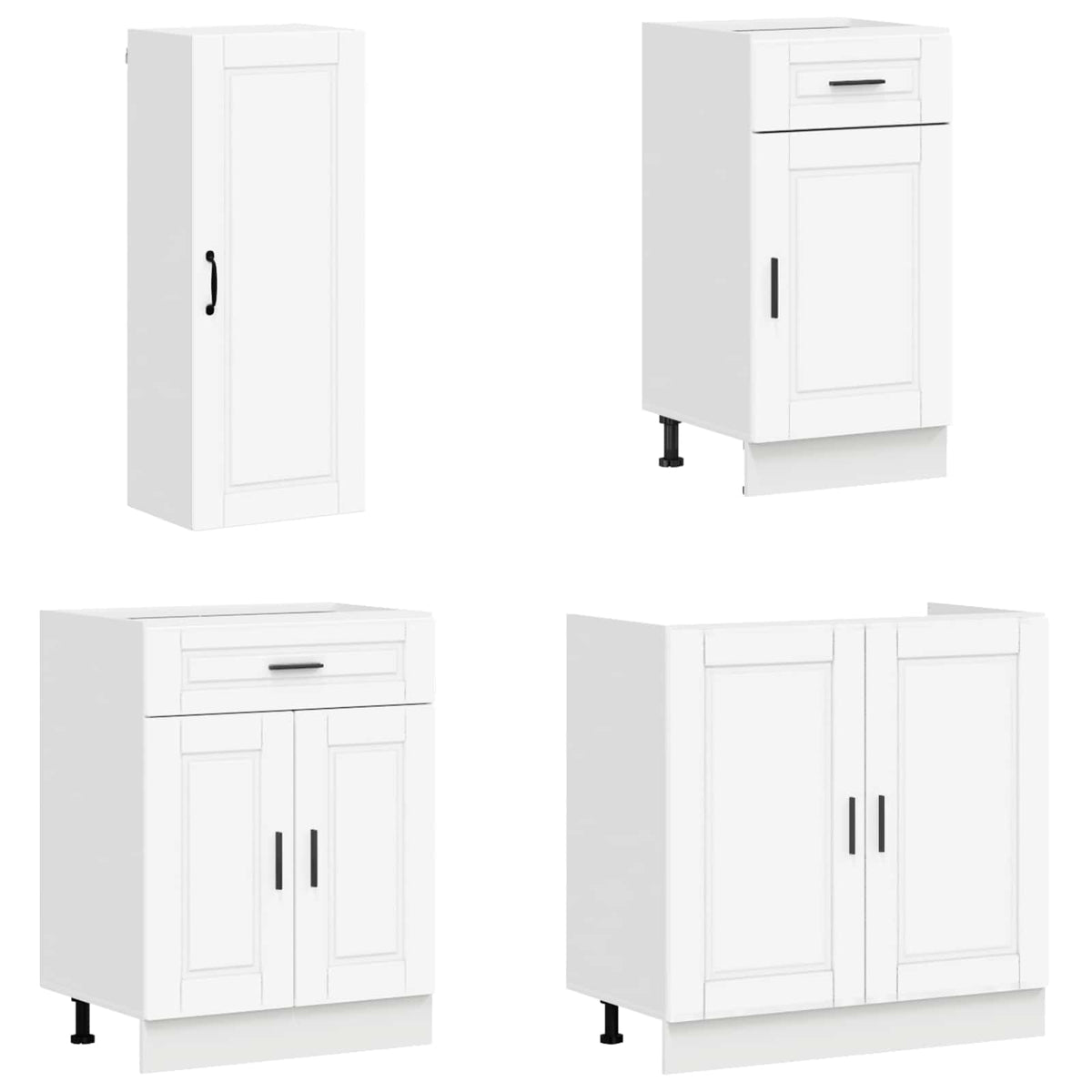 Cabinet Set with Drawer with Shelf 8 pcs White Engineered Wood