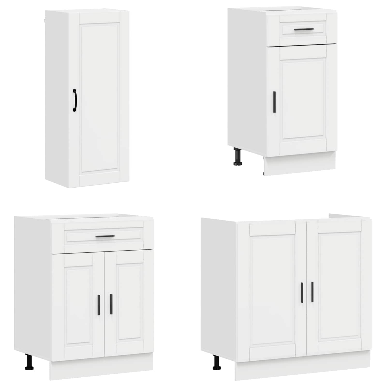 Kitchen Unit PORTO 8 pcs High Gloss White Engineered Wood