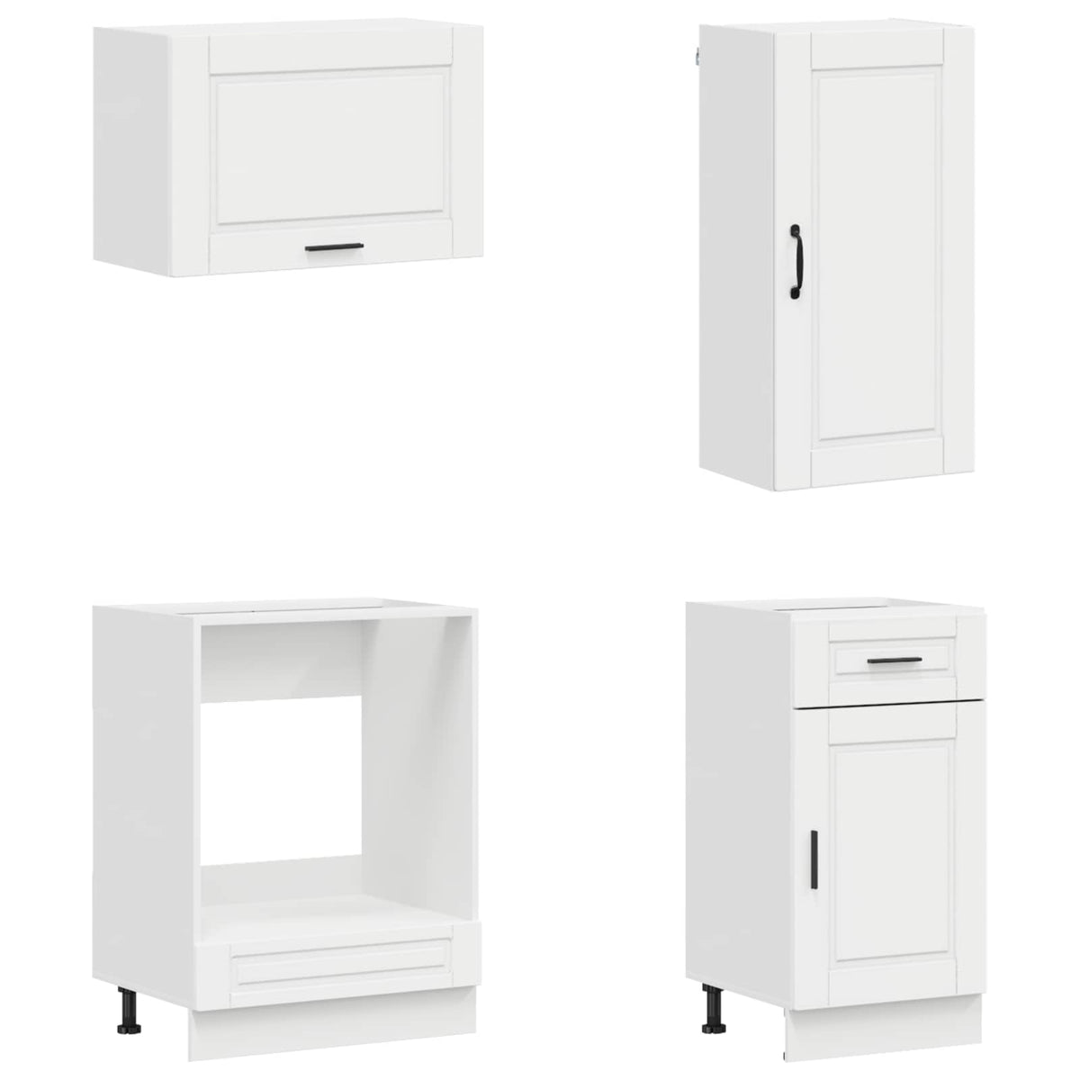 Kitchen Unit PORTO 8 pcs High Gloss White Engineered Wood