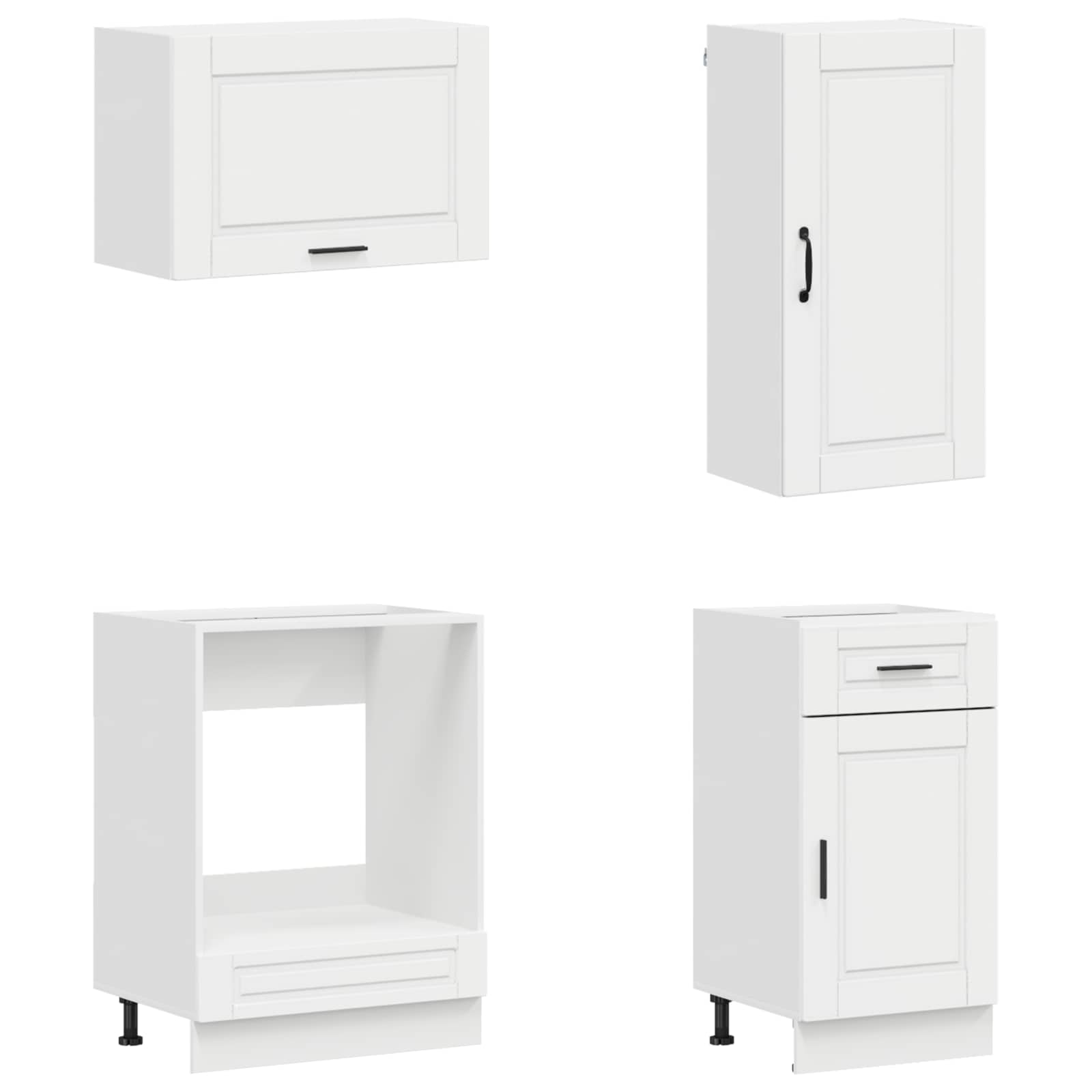 Kitchen Unit PORTO 8 pcs High Gloss White Engineered Wood