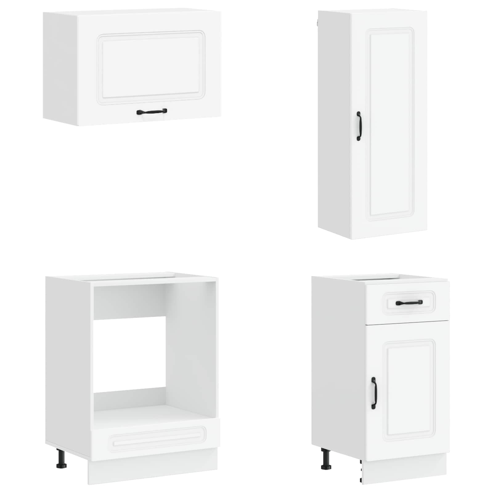 Cabinet Set with Drawer with Shelf 8 pcs White Engineered Wood
