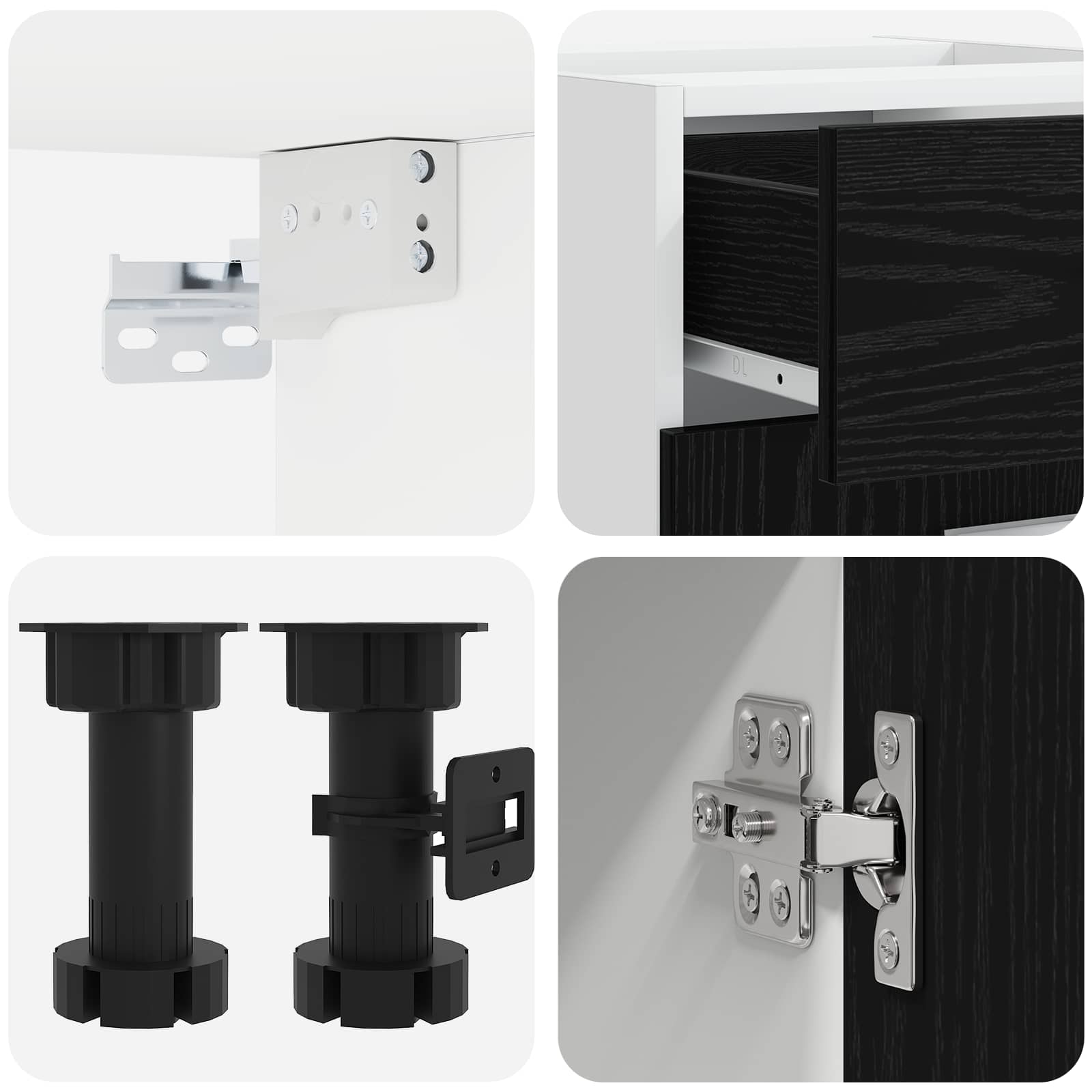 Kitchen Unit LYON 8 pcs Black Oak Engineered Wood