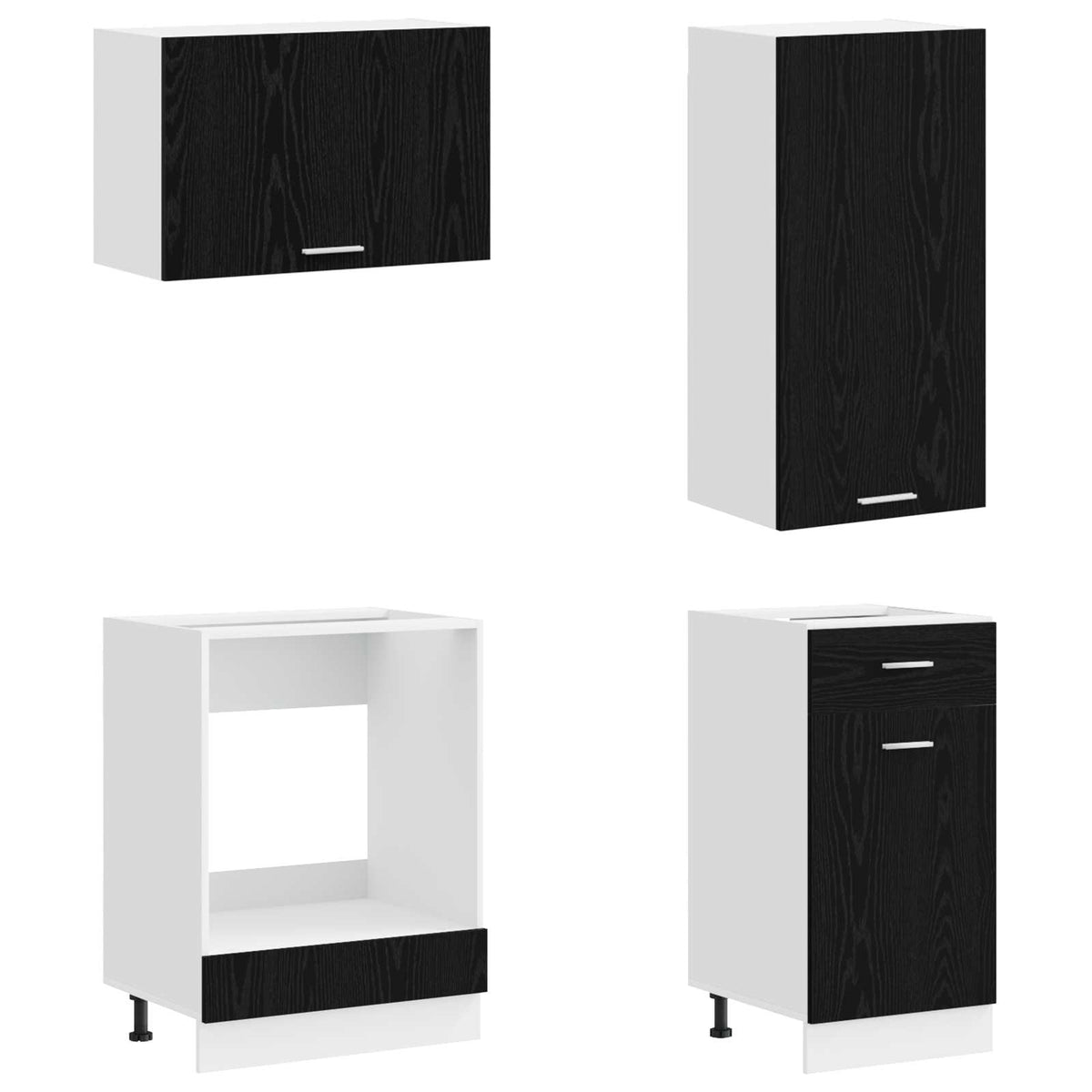 Kitchen Unit LYON 8 pcs Black Oak Engineered Wood