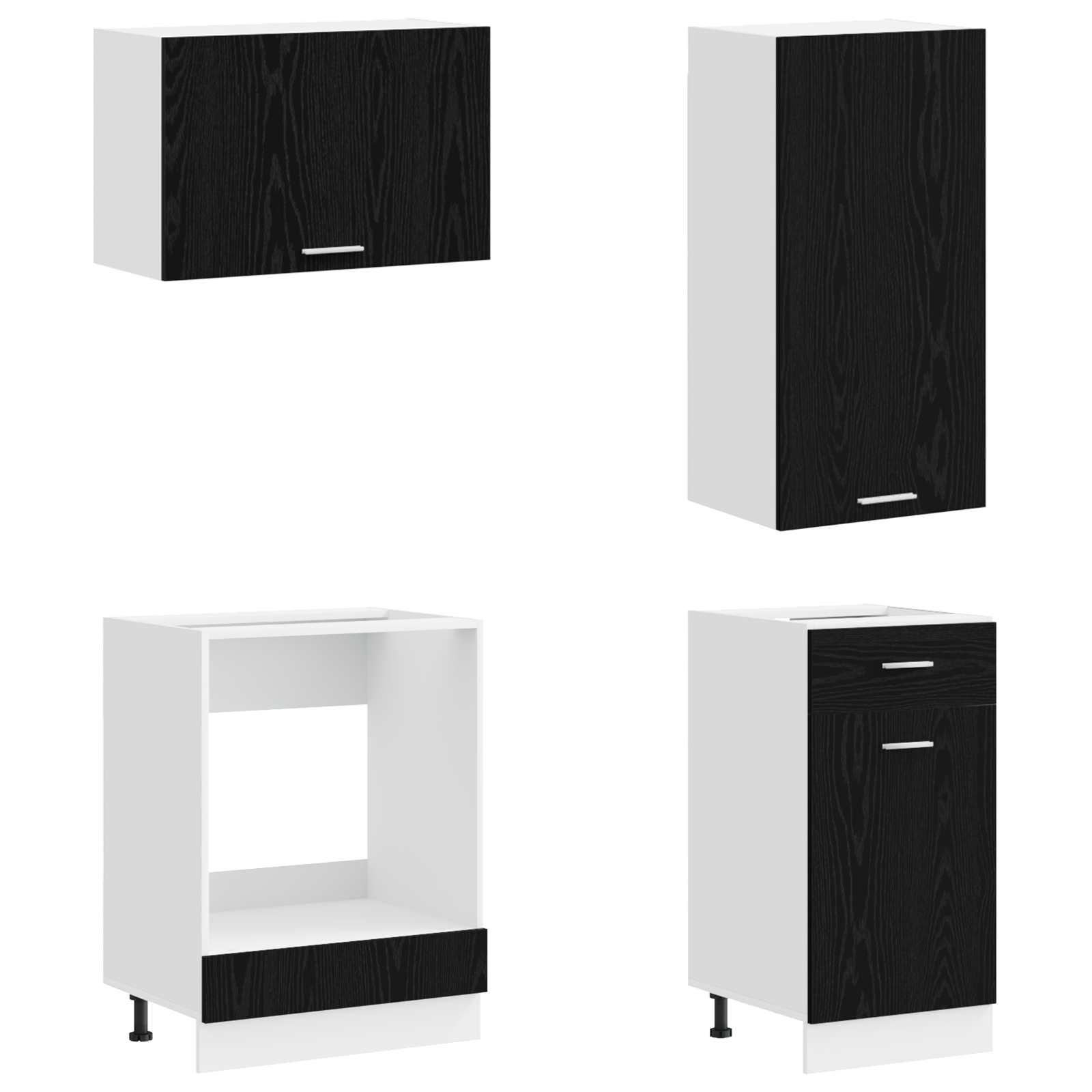 Kitchen Unit LYON 8 pcs Black Oak Engineered Wood