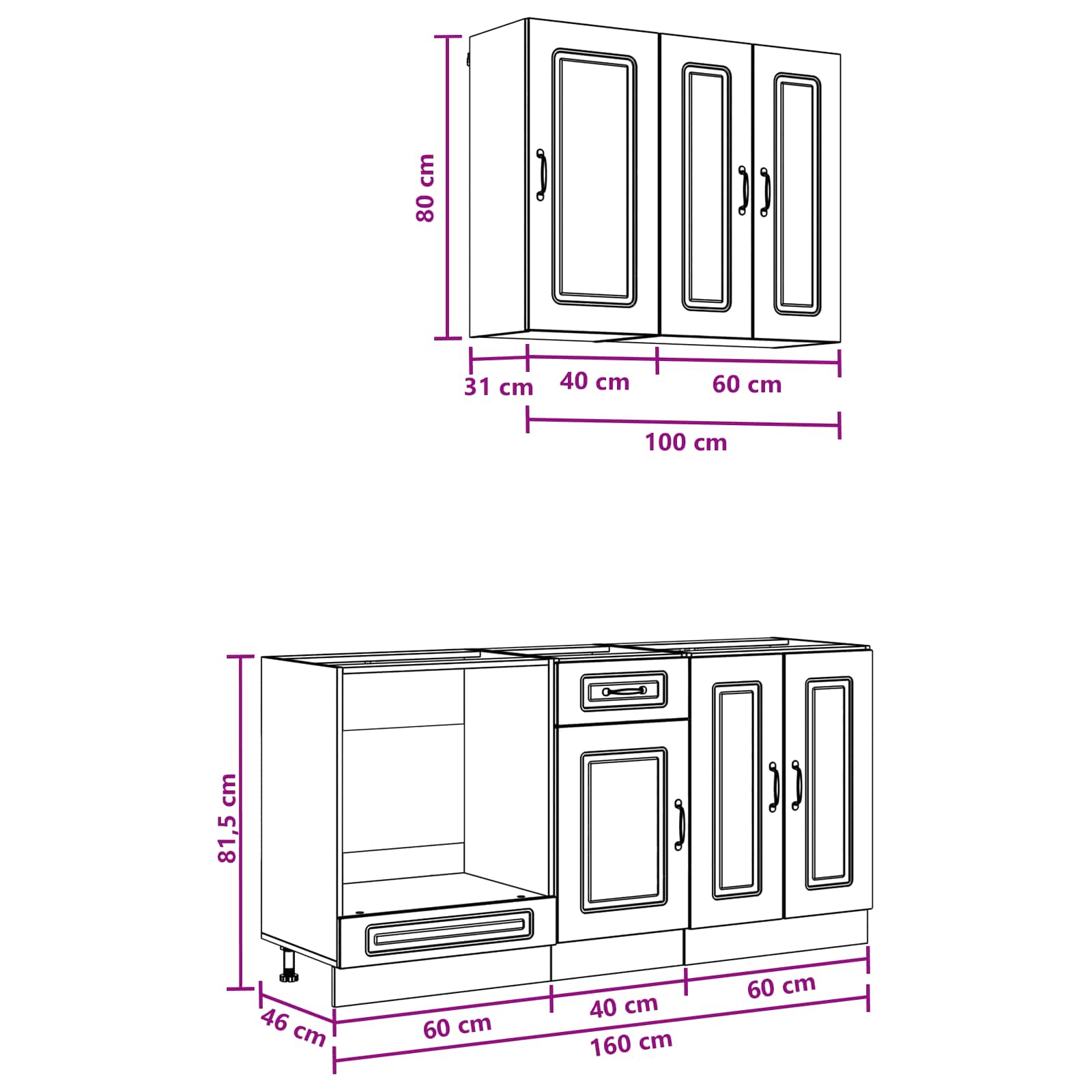 Kitchen Unit KALMAR 5 pcs White Engineered Wood