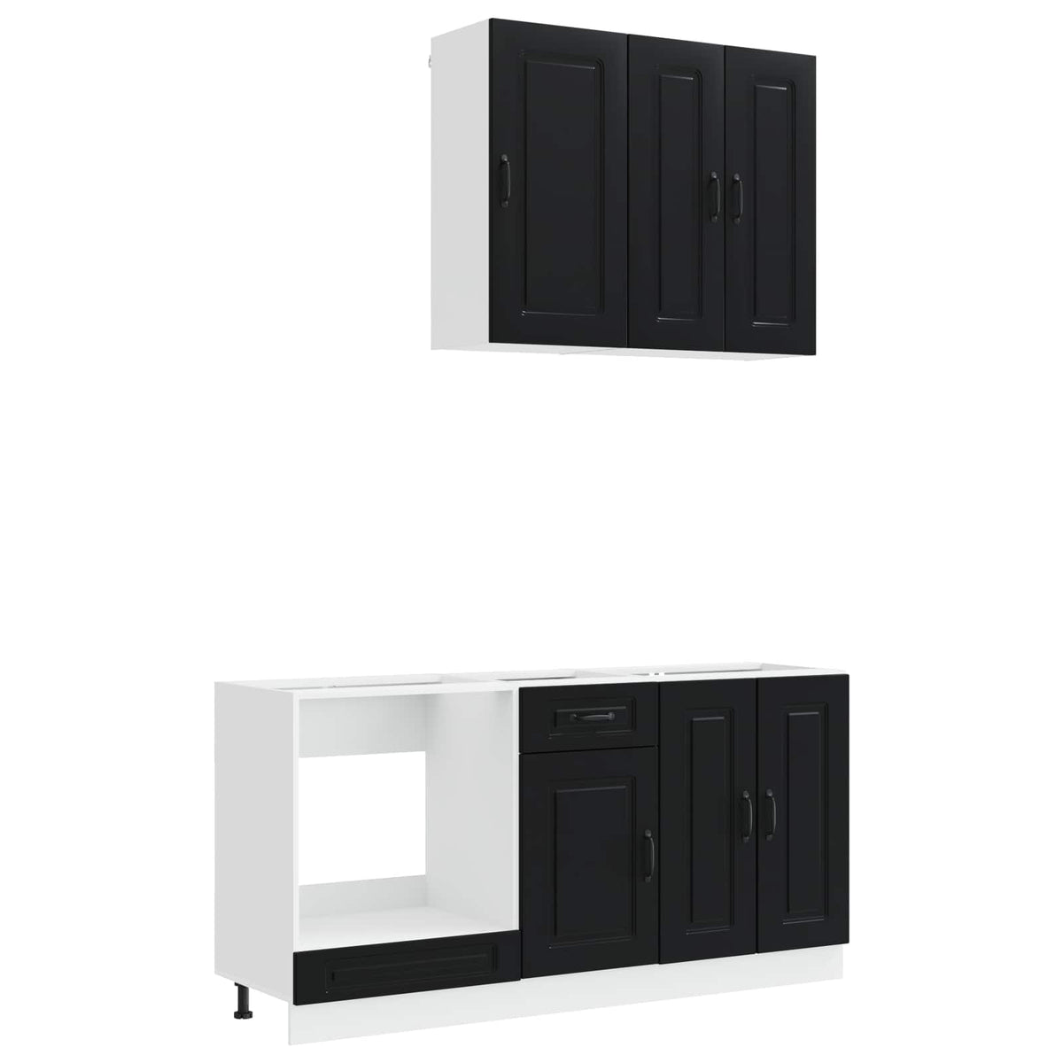 Kitchen Unit KALMAR 5 pcs Black Engineered Wood